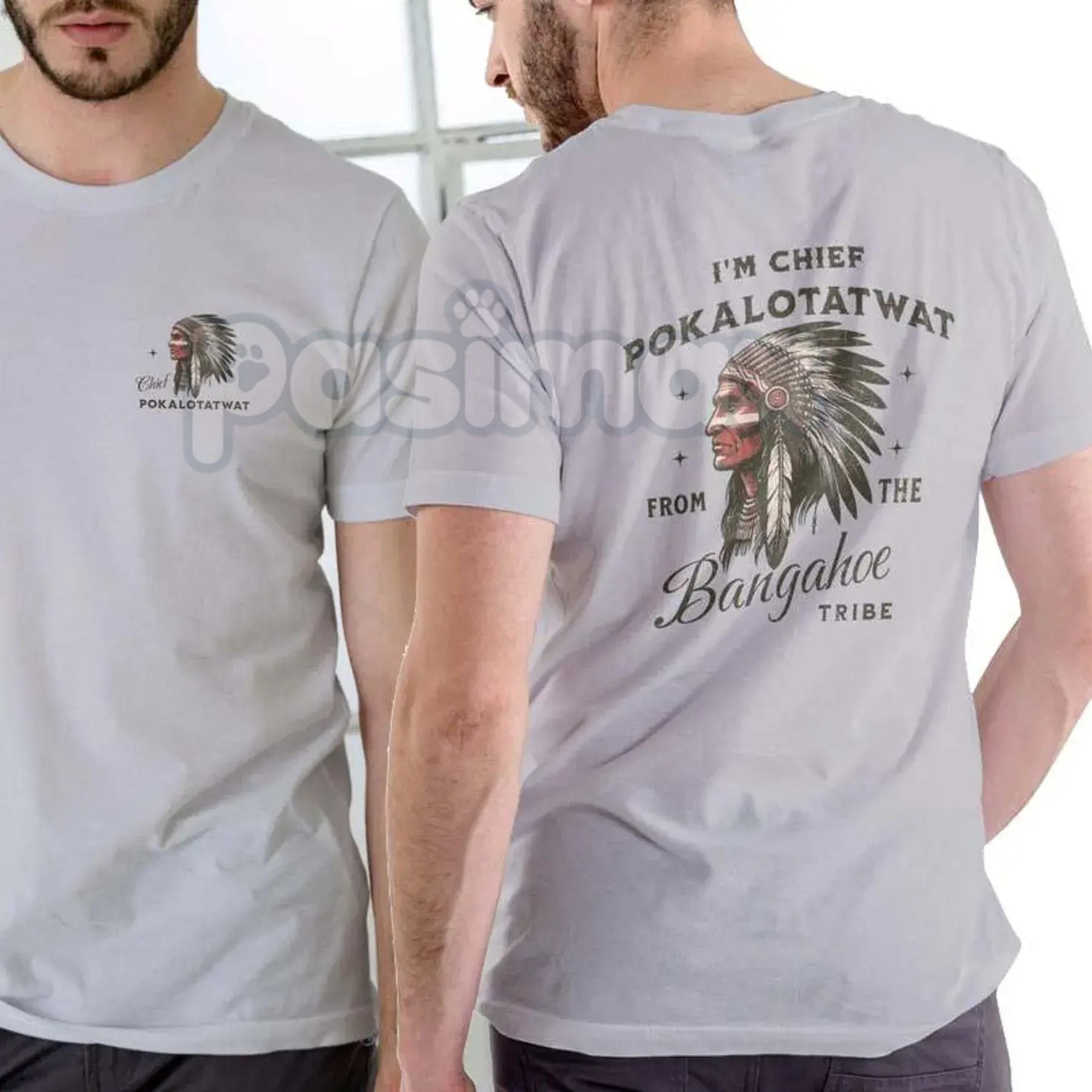 Pasimax "Chief Pokalotatwat" Funny Adult Humor T-Shirt - Suggestive Pun Graphic Tee, Offensive Joke Tribal Name Shirt, Premiu