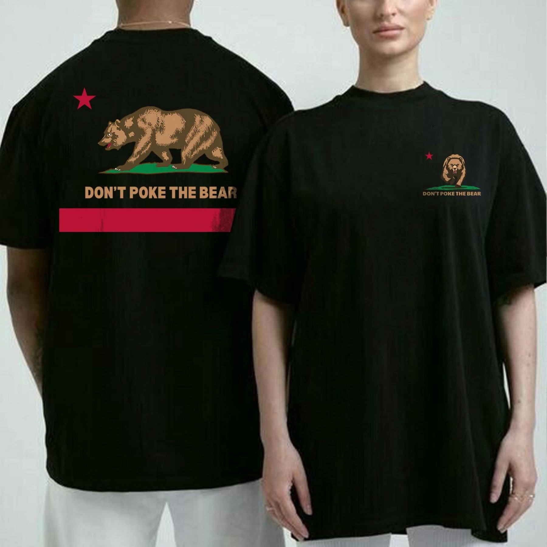 Pasimax "DON'T POKE THE BEAR" T-shirt — detail close-up