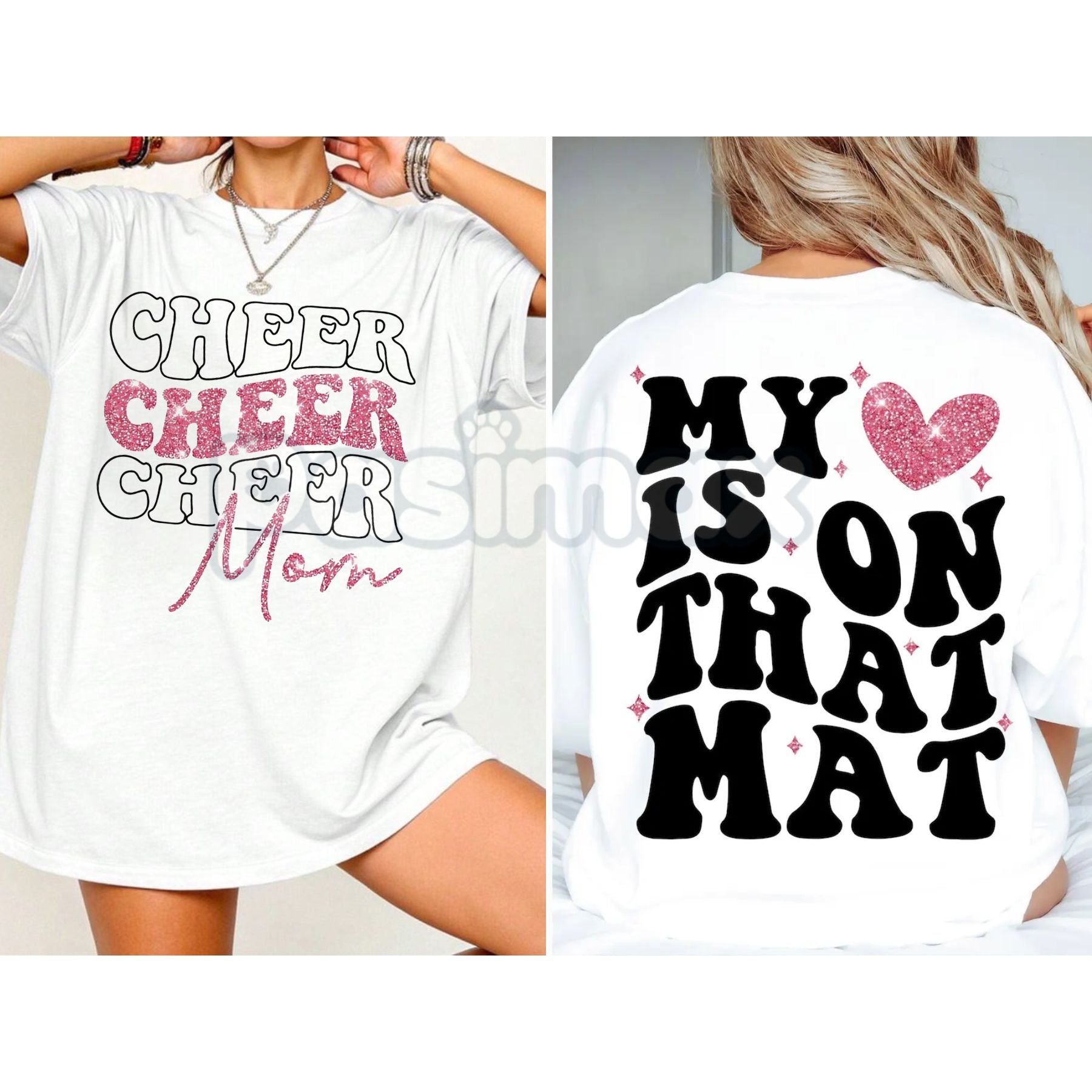 Pasimax Cheer Mom Game Day T-Shirt - Sparkly Cheerleader Competition Tee, Proud Cheer Mom Sidekick Shirt, Retro Aesthetic Che