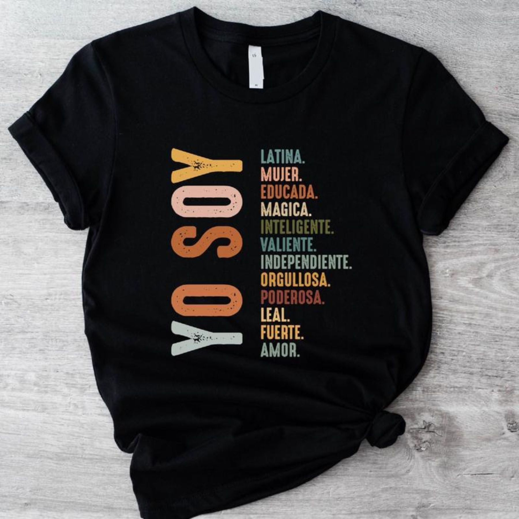 Pasimax Mujer Latina Power Tee — detail close-up