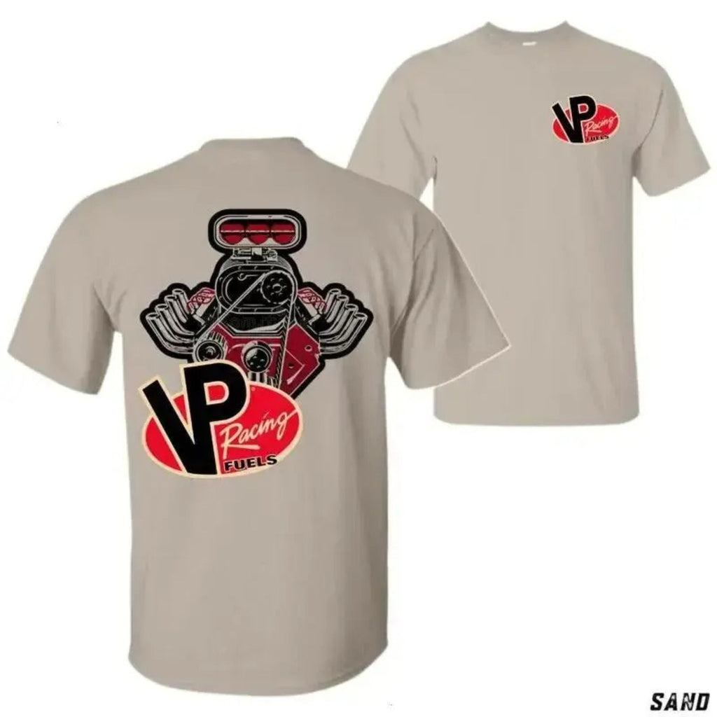 Pasimax VP Racing Fuels V8 Engine Graphic Tee — detail close-up