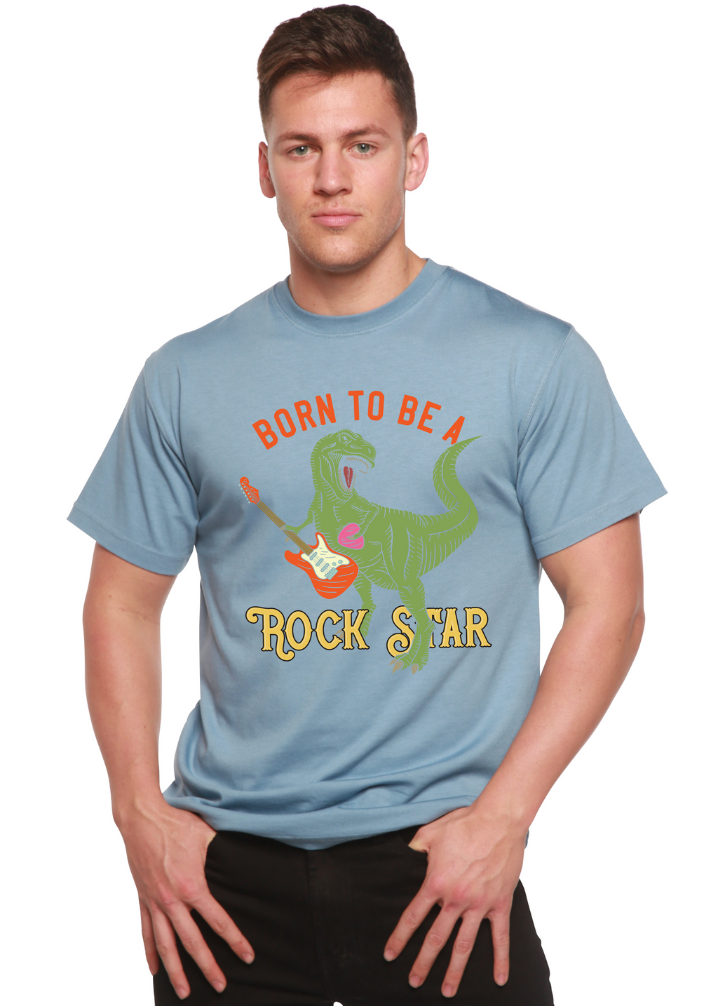 Born To Be A Rock Star Men's Bamboo Viscose/Organic Cotton Short Sleeve Graphic T-Shirt — view 7