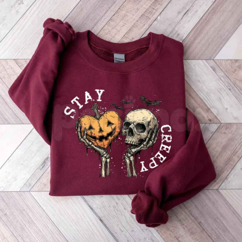 Stay Creepy Sweatshirt | Retro Spooky Halloween Crewneck