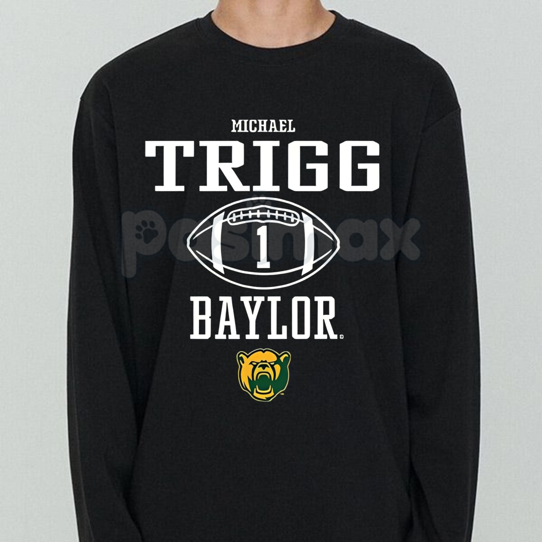 Pasimax Michael Trigg Baylor Football Game Day Long Sleeve T-Shirt | Sport Icon NIL Apparel | Bears Collegiate Fan Gear — det