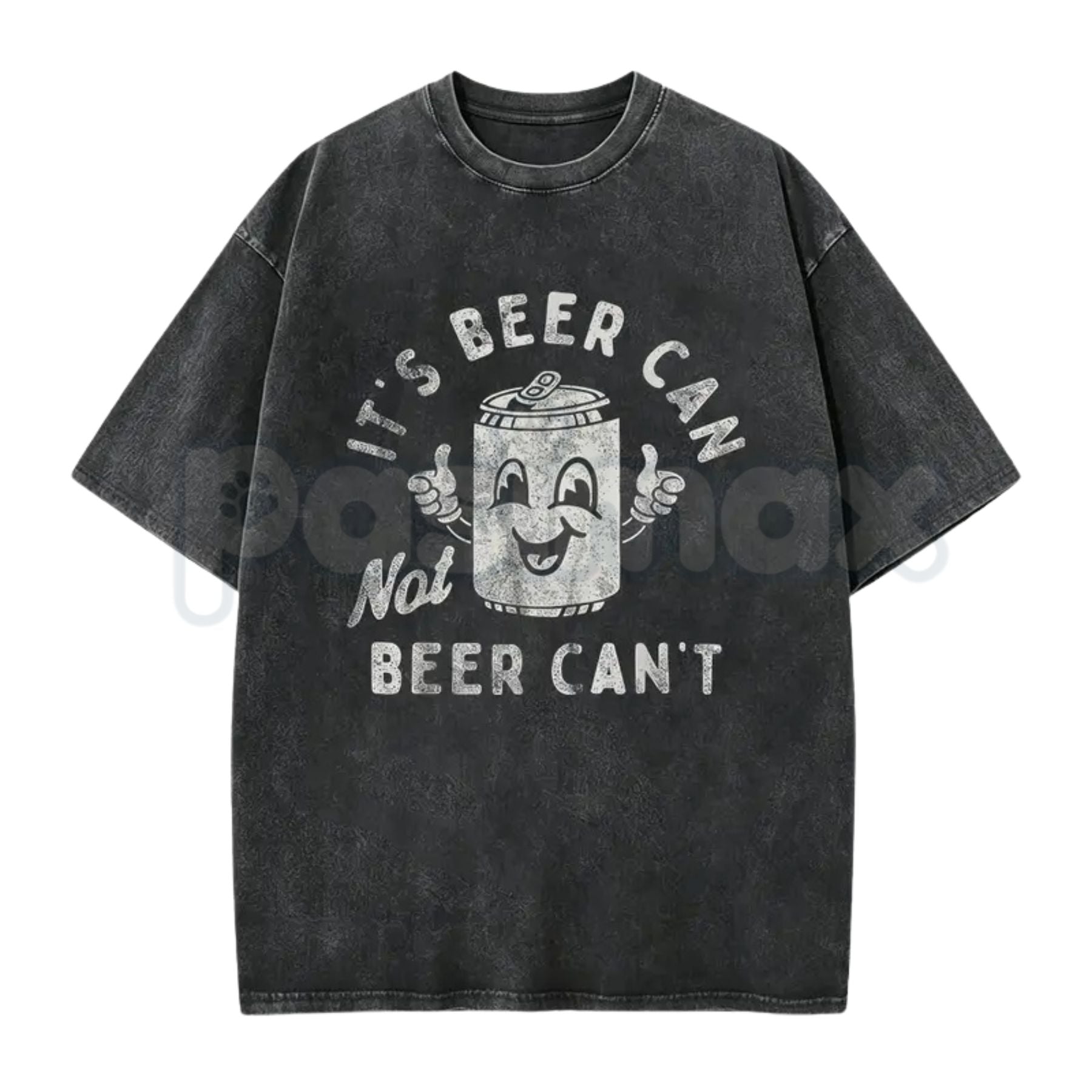 It's Beer Can Not Beer Can't T-Shirt – Funny Optimistic Beer Pun Vintage Washed Tee, Humorous Lightweight Cotton Drinking Graphic Top
