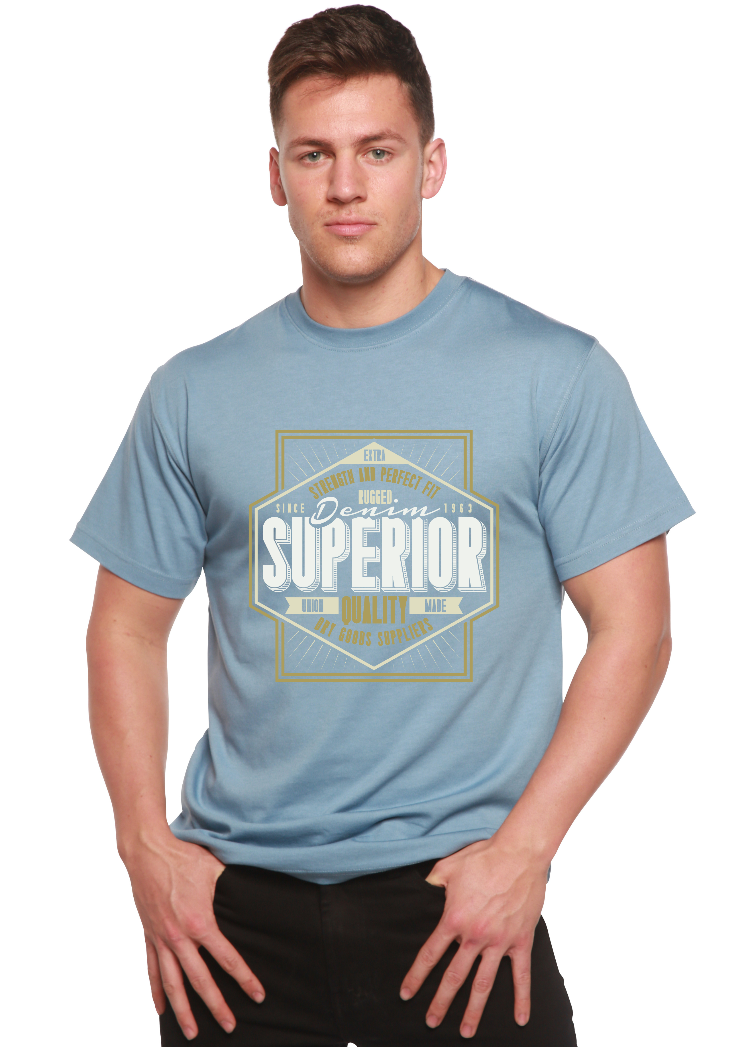 Spun Bamboo Superior Quality Men's Bamboo Viscose/Organic Cotton Short Sleeve Graphic T-Shirt — back view