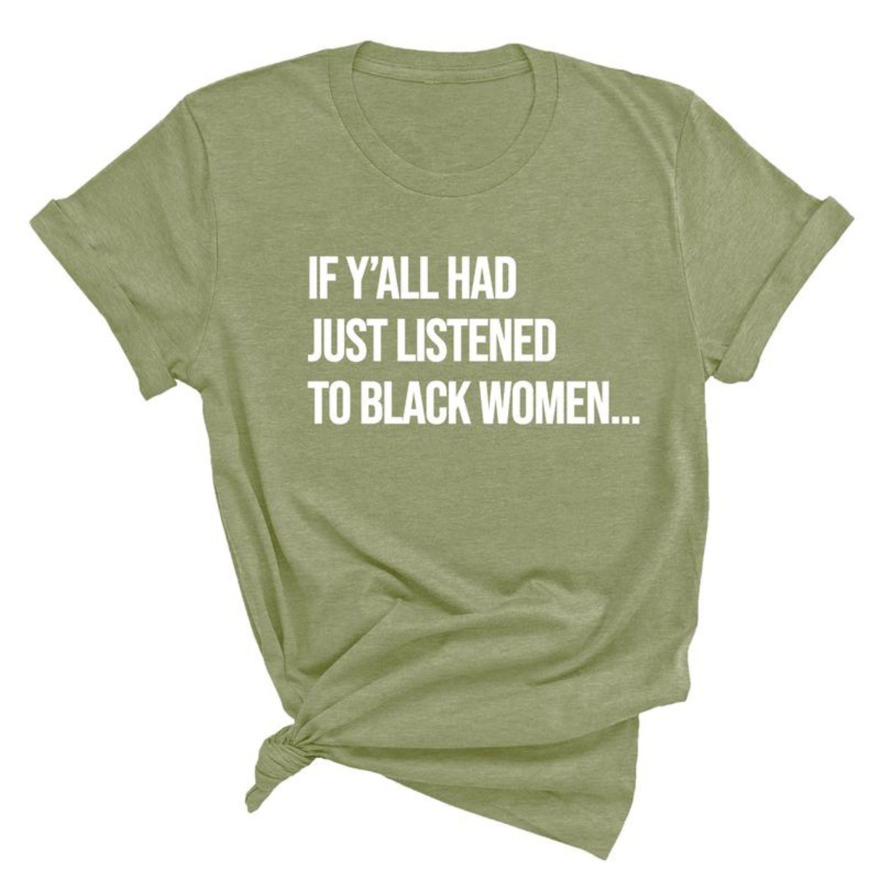 Pasimax "Listen to Black Women" Shirt — detail close-up