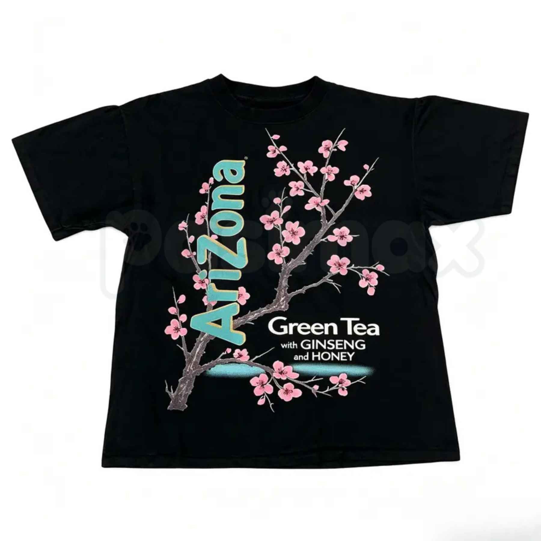 The Vintage Arizona Green Tea Cherry Blossom Shirt – Retro Y2K Aesthetic Graphic Tee, Pastel 90s Sakura Mint Unisex Classic Cotton Shirt