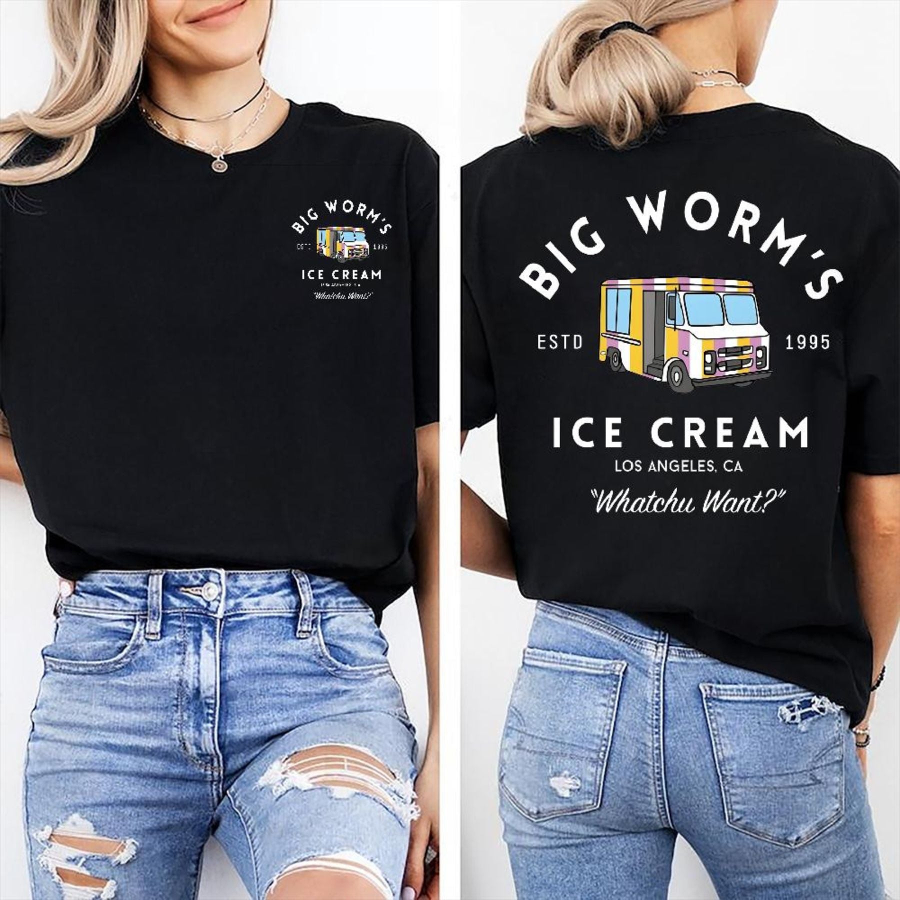 Pasimax Big Worm's Ice Cream T-Shirt — detail close-up