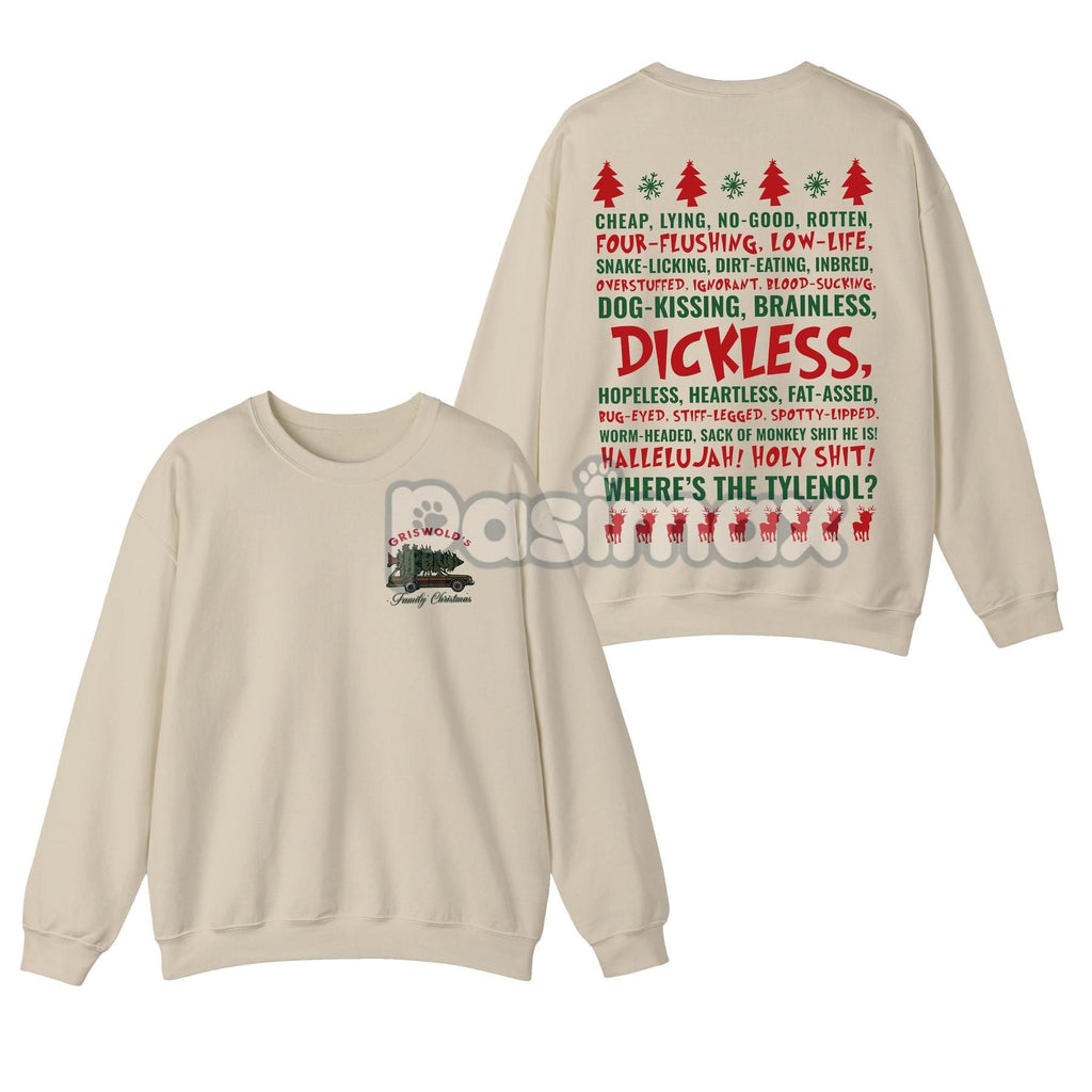 Pasimax Dickless Griswold Christmas Sweatshirt — detail close-up