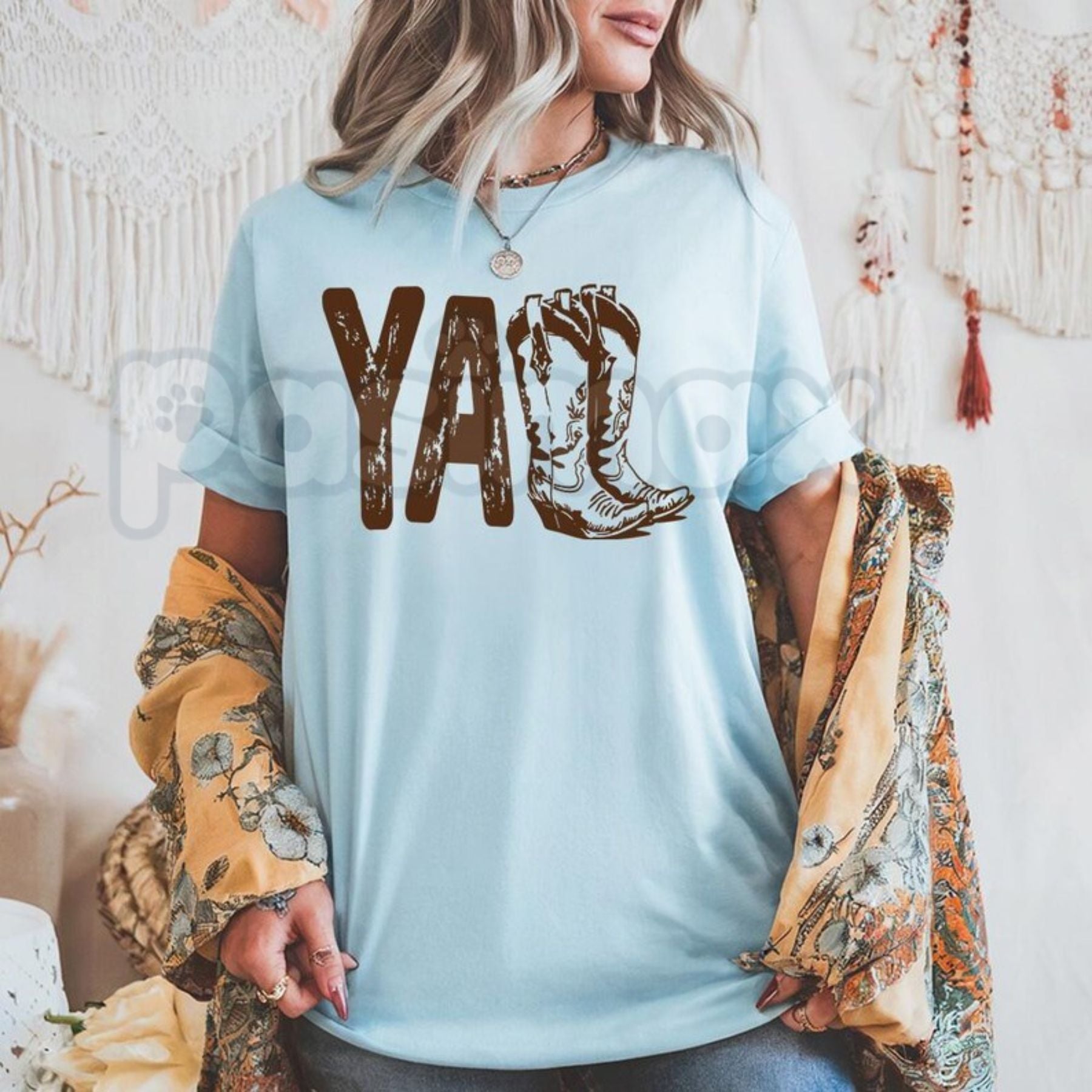 "Cowboy Boot Print" Western Graphic T-Shirt – Retro Country Music Rodeo Novelty Lifestyle Tee