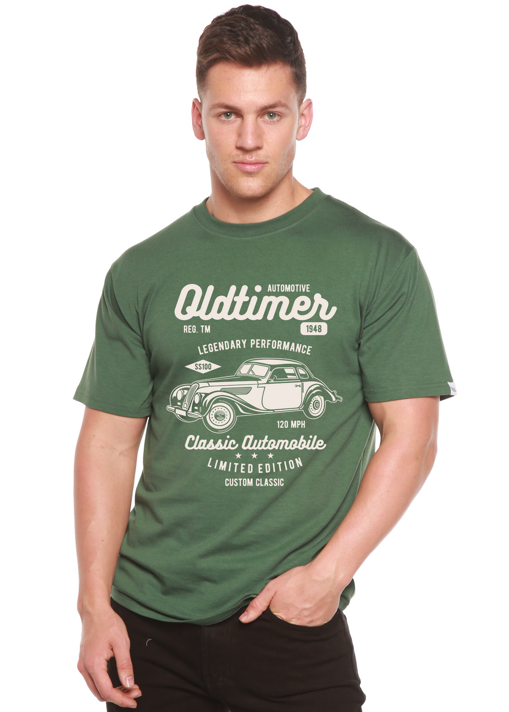 Spun Bamboo Oldtimer Spun Bamboo® Men's Bamboo Viscose/Organic Cotton Short Sleeve Graphic T-Shirt — lifestyle context