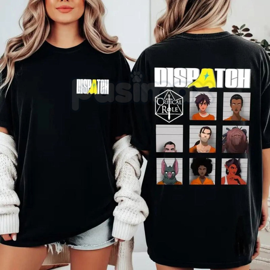 Pasimax Official Dispatch Game Character Merch – Double-Sided Streetwear Tee, Retro Gaming Hoodie & Sweatshirt — detail close