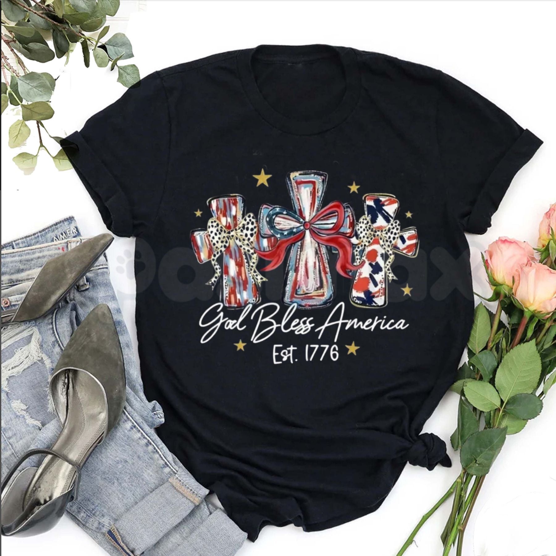 God Bless America 250th Anniversary T-Shirt – USA 250th Birthday Commemorative Tee, Premium 100% Cotton 4th of July Graphic Top, Soft Lived-In Heavyweight Memorial Day Gift Shirt, Made in USA