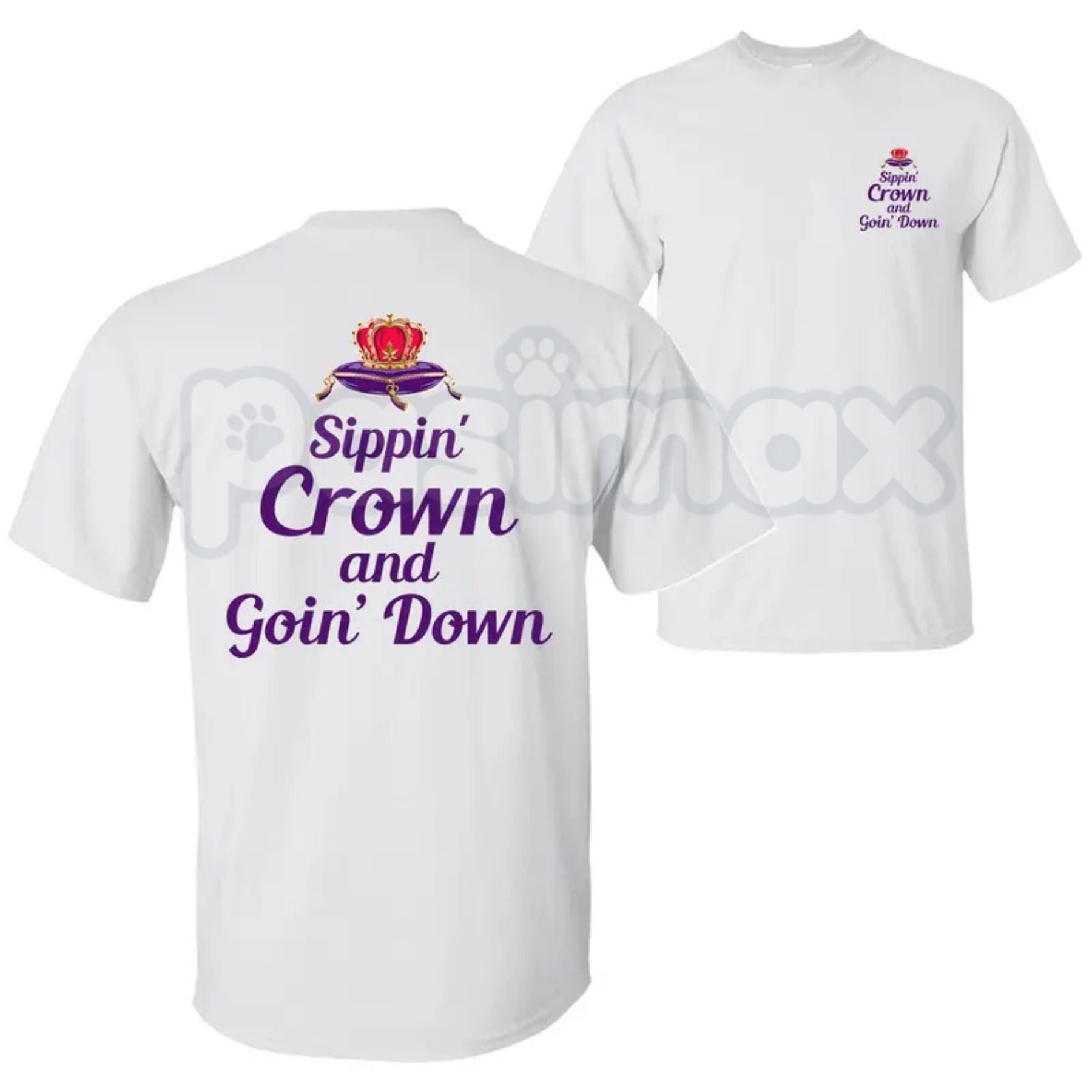 "Sippin' Crown and Goin' D" Funny Drinking T-Shirt – Unapologetic Whiskey Quote Graphic Tee, Premium 100% Cotton Sarcastic Nightlife Top, Soft Lived-In Heavyweight Rowdy Party Shirt, Made in USA