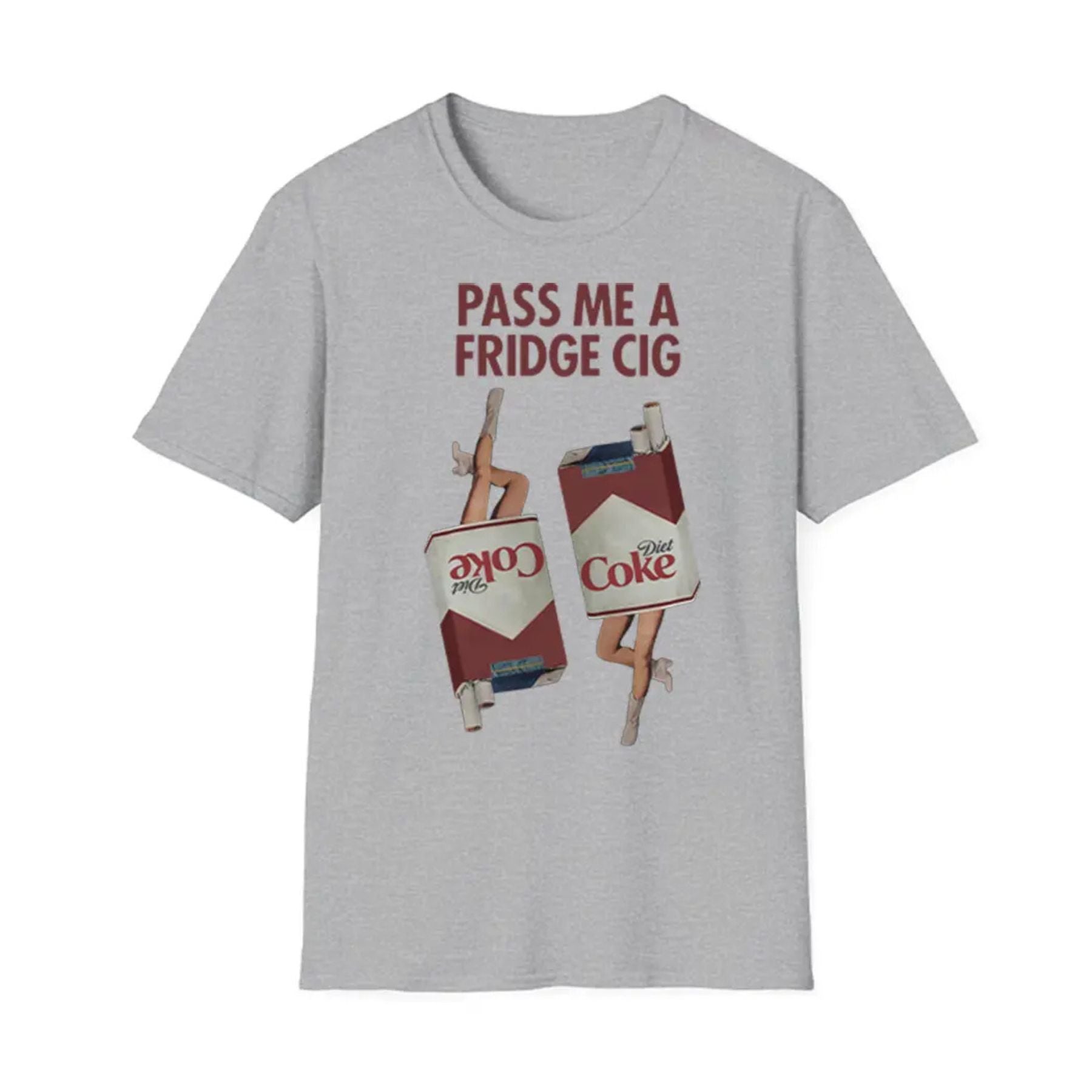 Pasimax "Pass Me a Fridge Cig" Funny Graphic T-Shirt — detail close-up