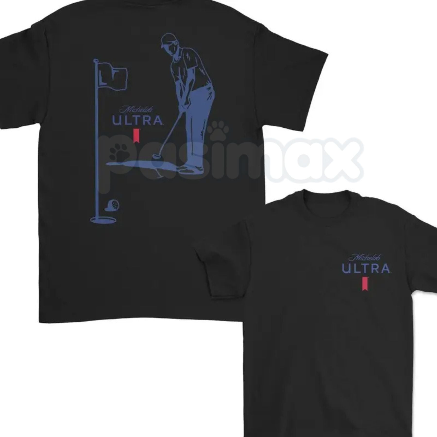 Pasimax Michelob Ultra Golfing 2-Sided T-Shirt — detail close-up
