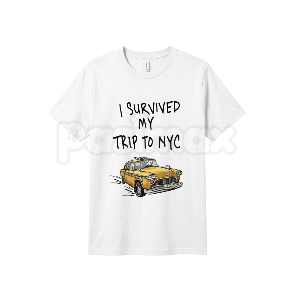 Pasimax "I Survived My Trip To NYC" Funny T-Shirt — detail close-up
