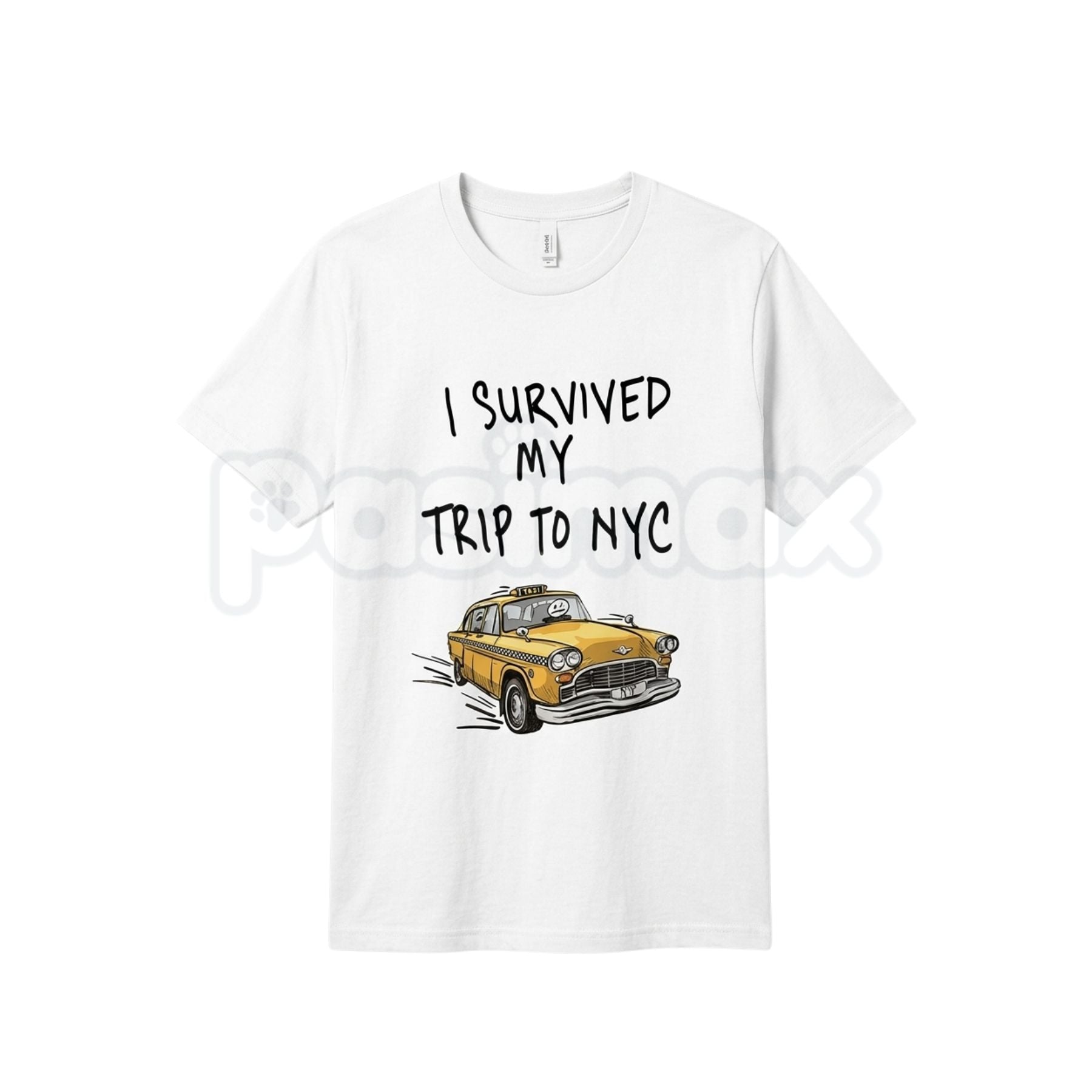 Pasimax "I Survived My Trip To NYC" Funny T-Shirt — detail close-up