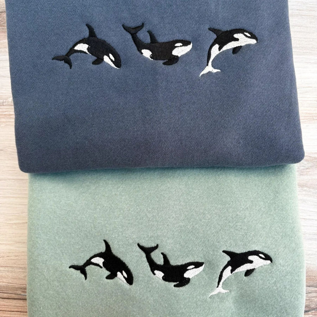 Pasimax Embroidered Orca Sweatshirt — detail close-up