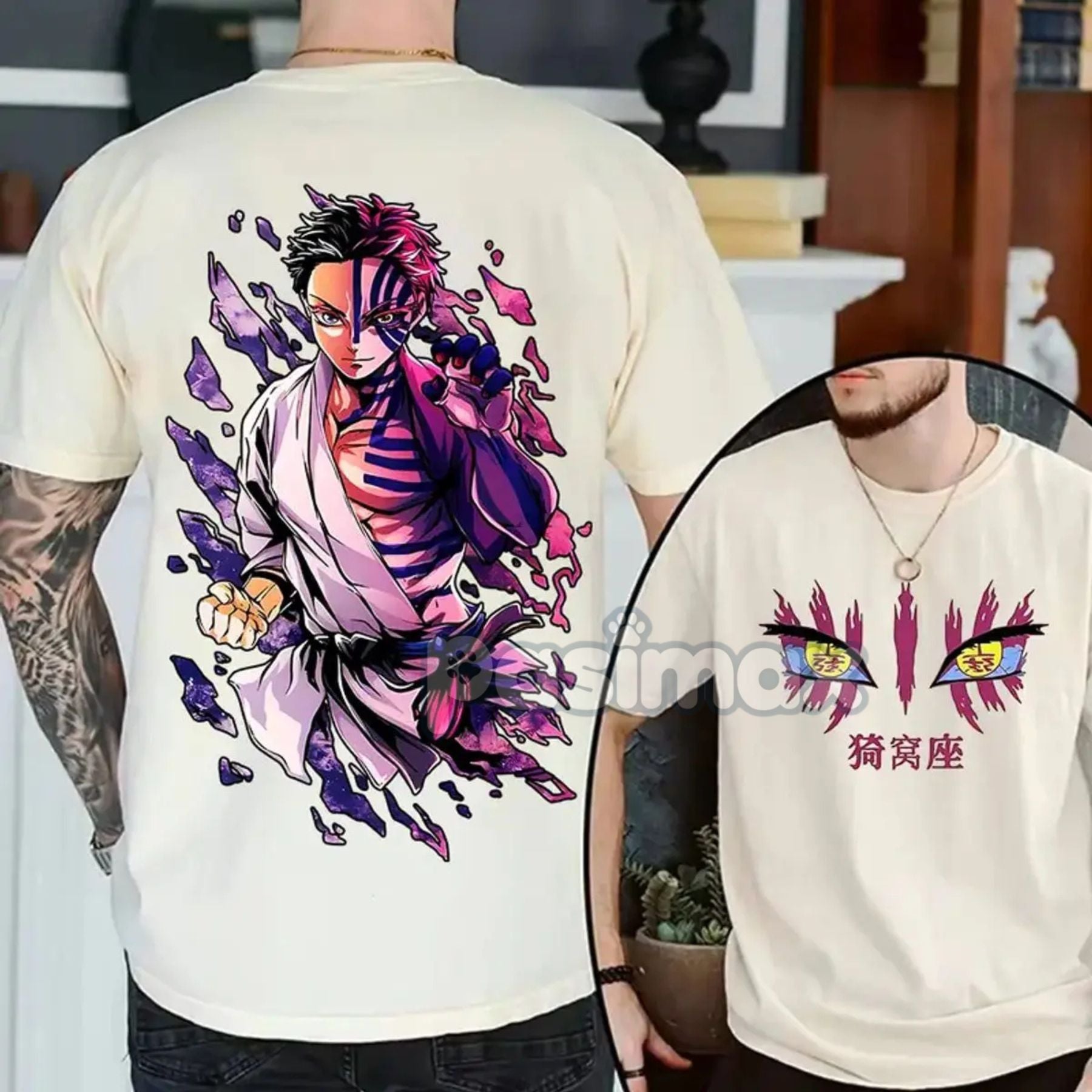 Pasimax Official Akaza Kimetsu No Yaiba T-Shirt - Demon Slayer Anime Fan Apparel, Vibrant Manga Graphic — lifestyle context