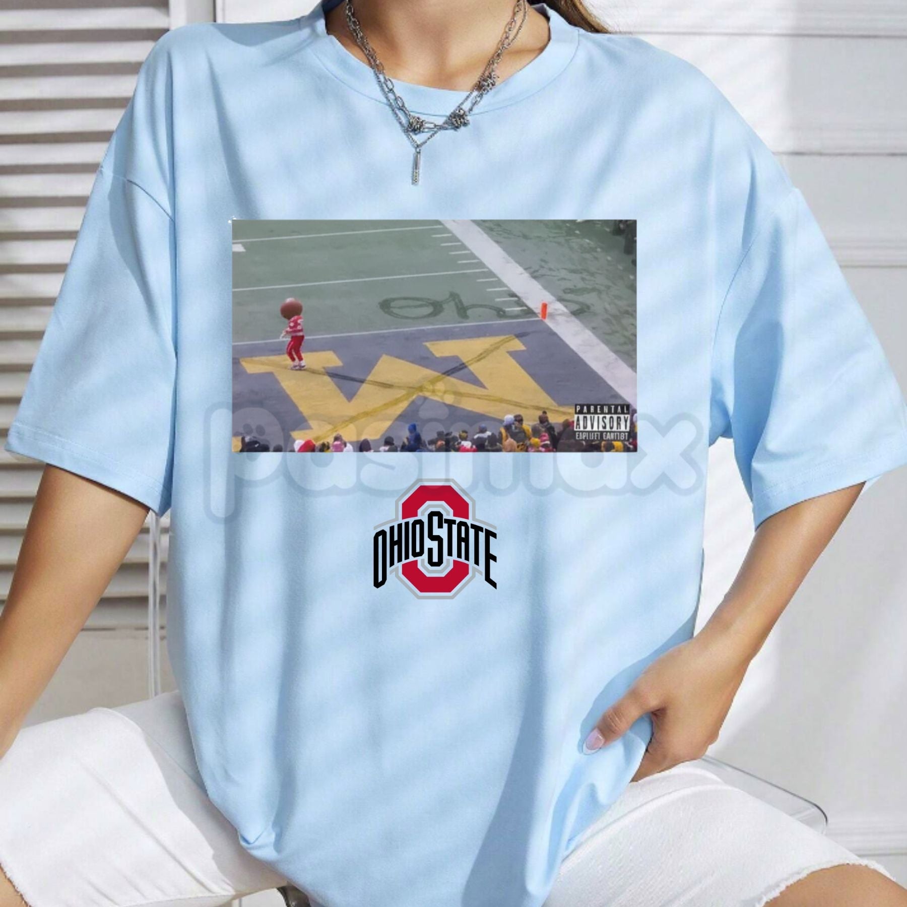Pasimax Buckeye Ohio Snow T-Shirt - Ohio State Buckeyes Winter Fan Tee, Midwest Cold Weather Apparel, OSU Seasonal Graphic Sh