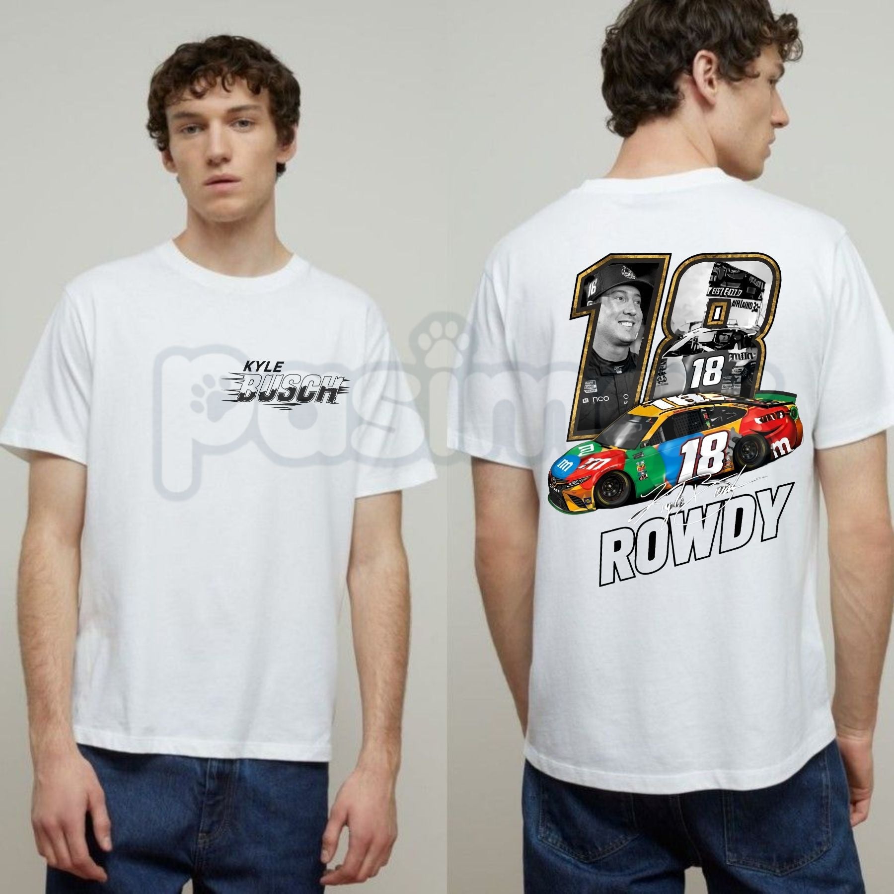 Kyle Busch #18 "RIP 1985-2026" T-Shirt – Ironic Vintage Rowdy Racing Memorial Graphic Tee