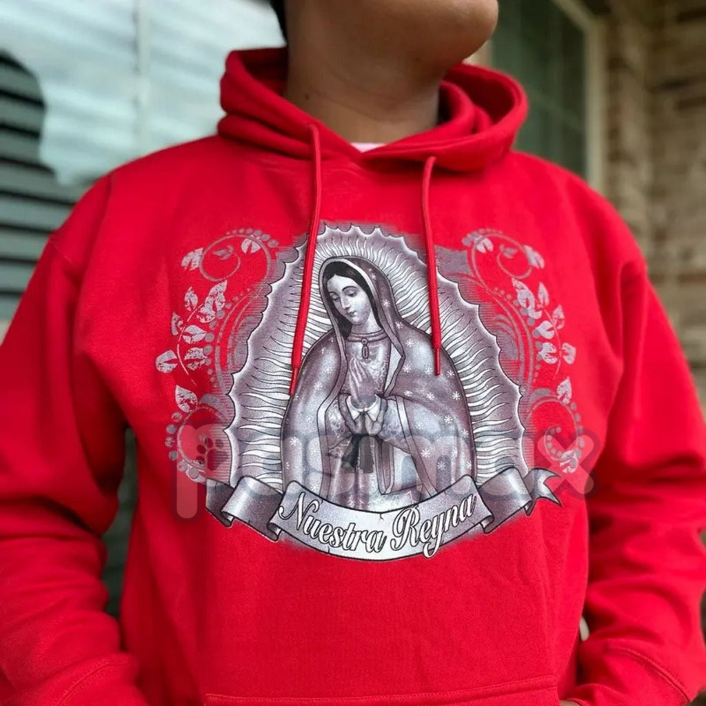 Pasimax Virgen Mary Hoodie – Blessed Mother Religious Graphic Pullover, Catholic Faith Apparel & Unisex Devotional Wear — det