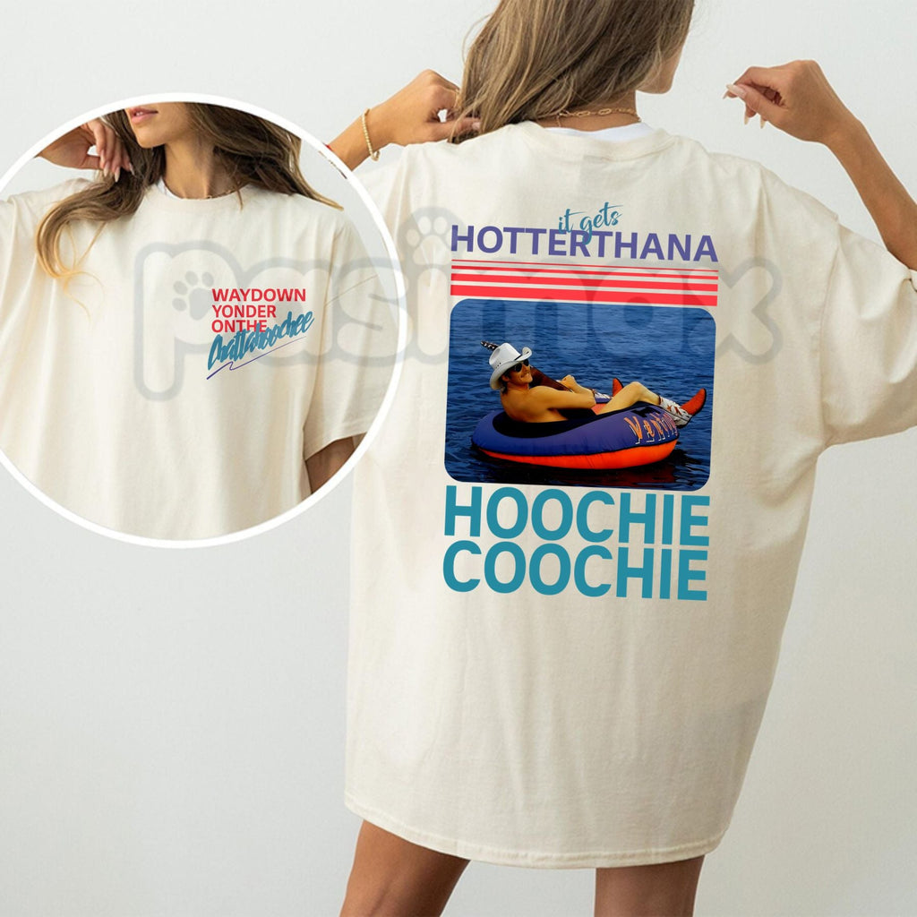 "Hotter Than a Hoochie Coochie" Vintage Graphic Tee – Retro 90s Country Music T-Shirt, Premium 100% Cotton Chattahoochee Tribute Top, Soft Lived-In Heavyweight Summer Festival Shirt, Made in USA