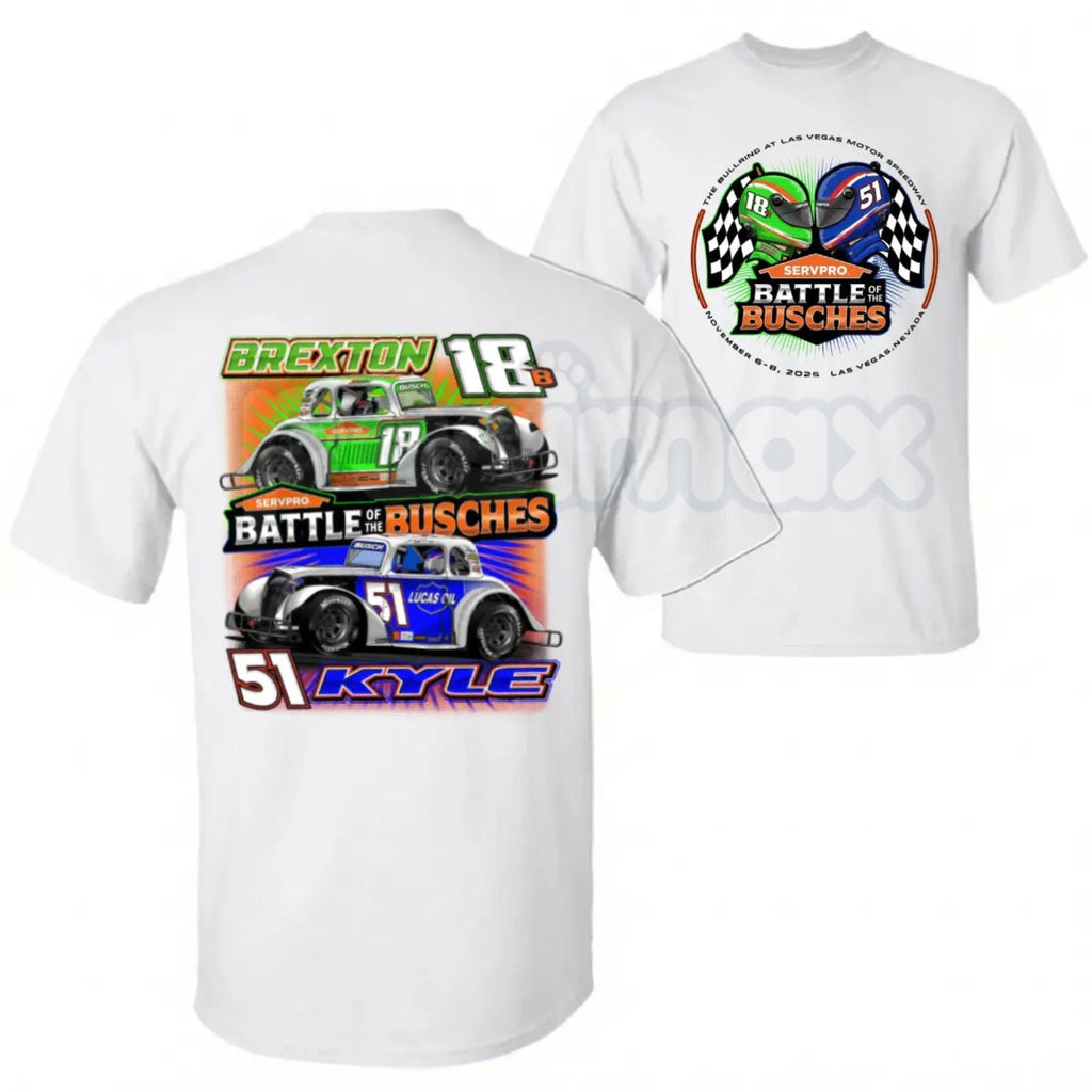 "Battle of the Busches" Racing T-Shirt – Retro NASCAR Style Fan Graphic Tee