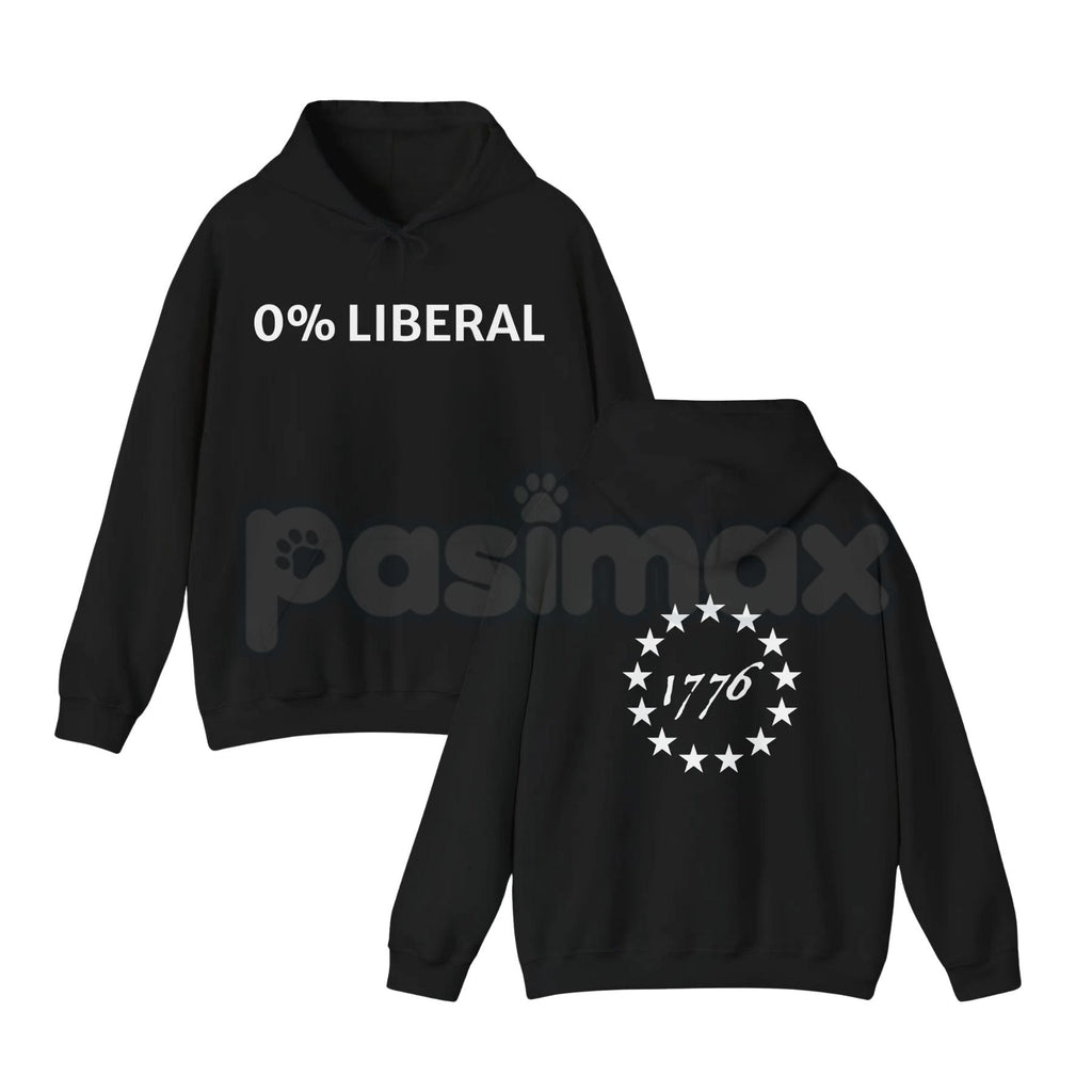 Pasimax "0 Lib" Funny Dad Christmas Gift Hoodie – Sarcastic Conservative Humor Pullover, Anti-Liberal Statement Gear, Unisex 