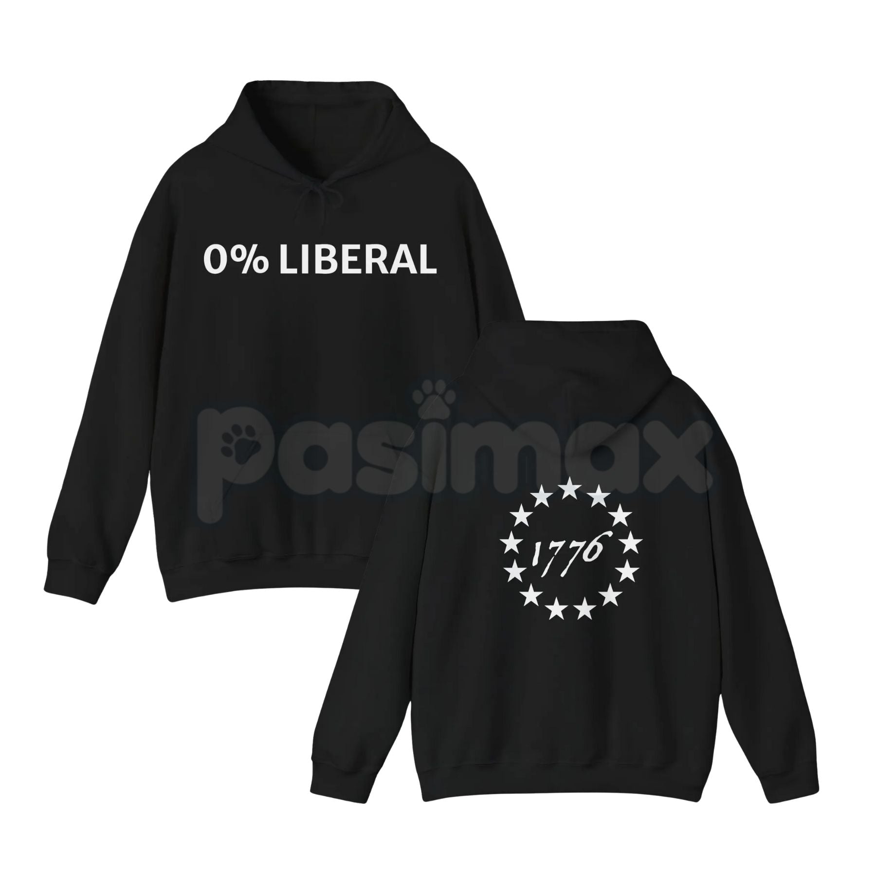 Pasimax "0 Lib" Funny Dad Christmas Gift Hoodie – Sarcastic Conservative Humor Pullover, Anti-Liberal Statement Gear, Unisex 