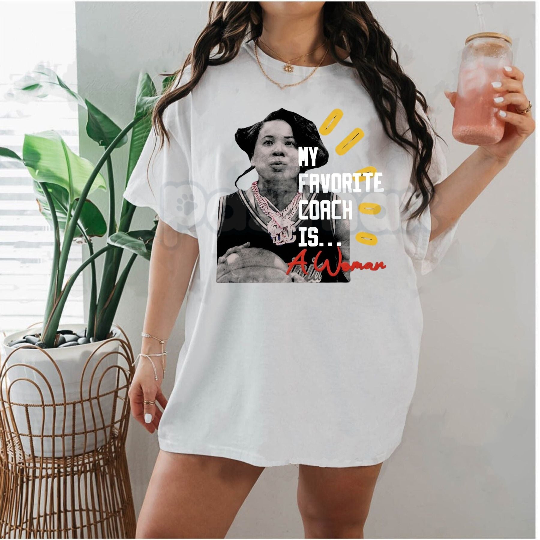 Pasimax "My Favorite Coach is… A Woman" T-Shirt - Empowering Women in Sports Graphic Tee, Female Coach Appreciation Shirt, Gi