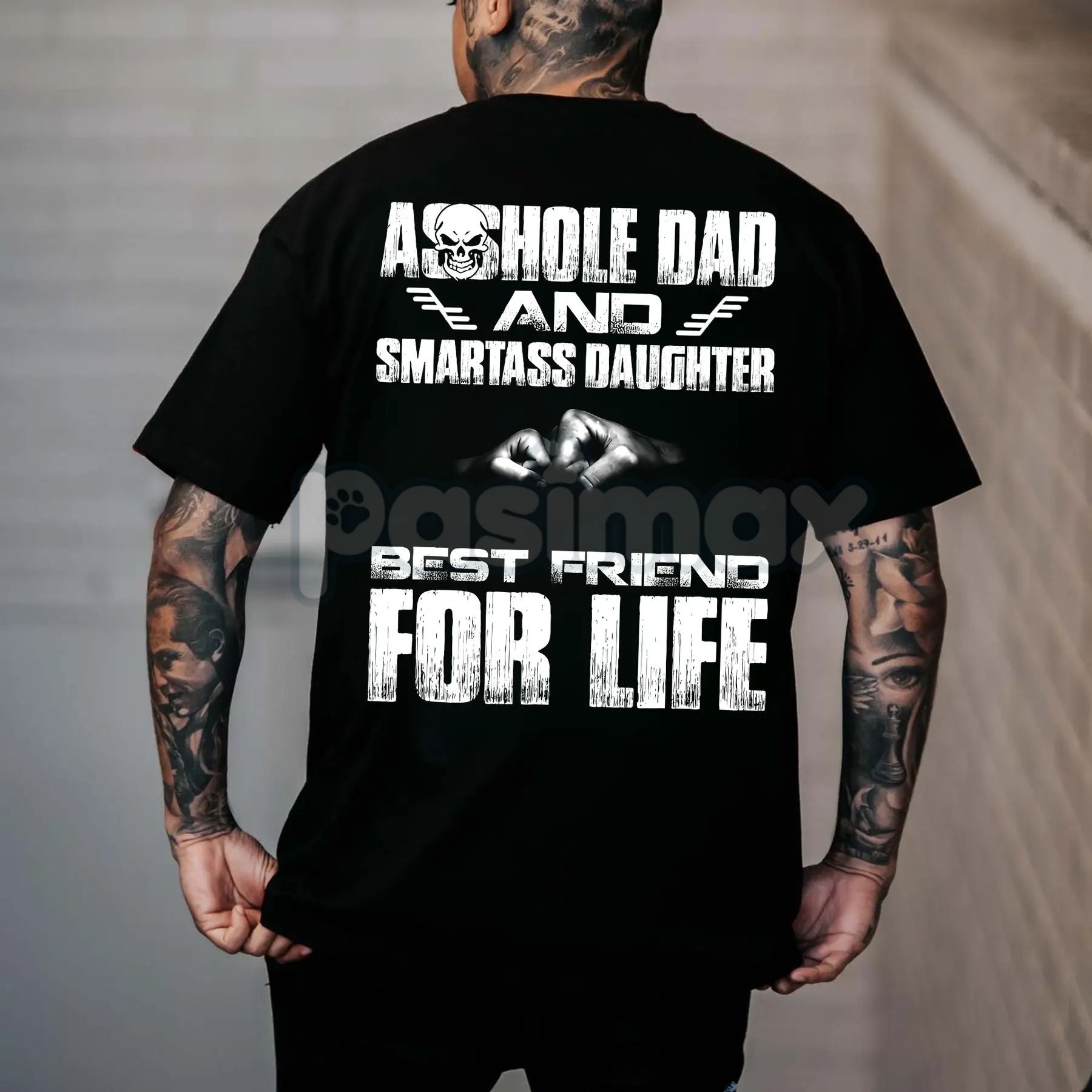 Pasimax Badass Dad & Daughter Best Friends For Life T-Shirt - Matching Family Tee, Father Daughter Bond Gift, Strong Relation