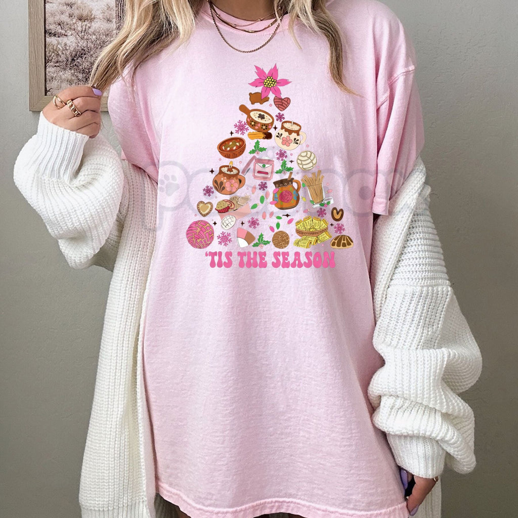 Pasimax "Tis The Season Mexican Christmas Tree T-Shirt" - Tamales Pan Dulce Holiday Tee, Festive Latinx Christmas Apparel, Un