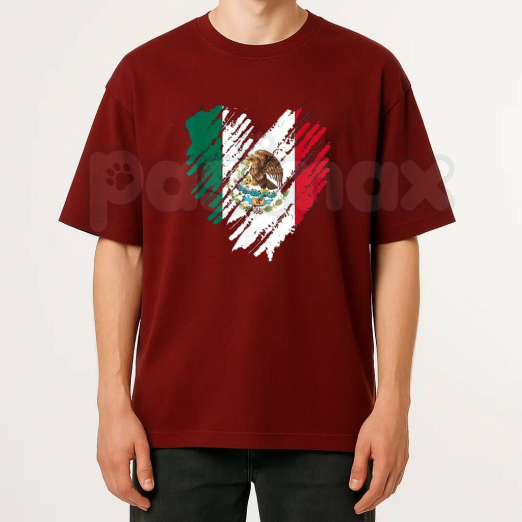 Mexico City Mexican Flag Heart T-Shirt – CDMX Heart Graphic Tee, Cute Mexico Pride Heritage Gift Unisex Shirt