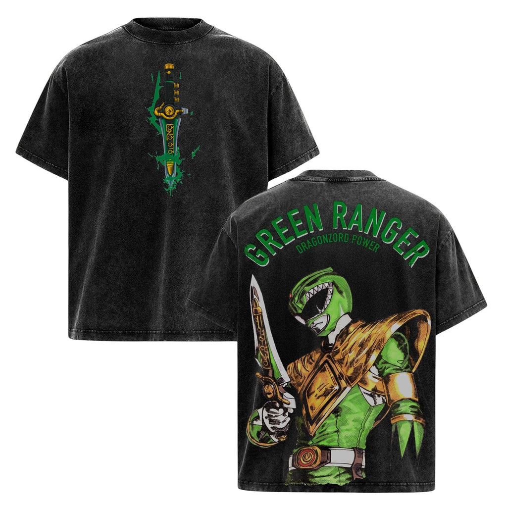 Pasimax Green Ranger Power Rangers Edition Double Printed Oversize Acid — detail close-up