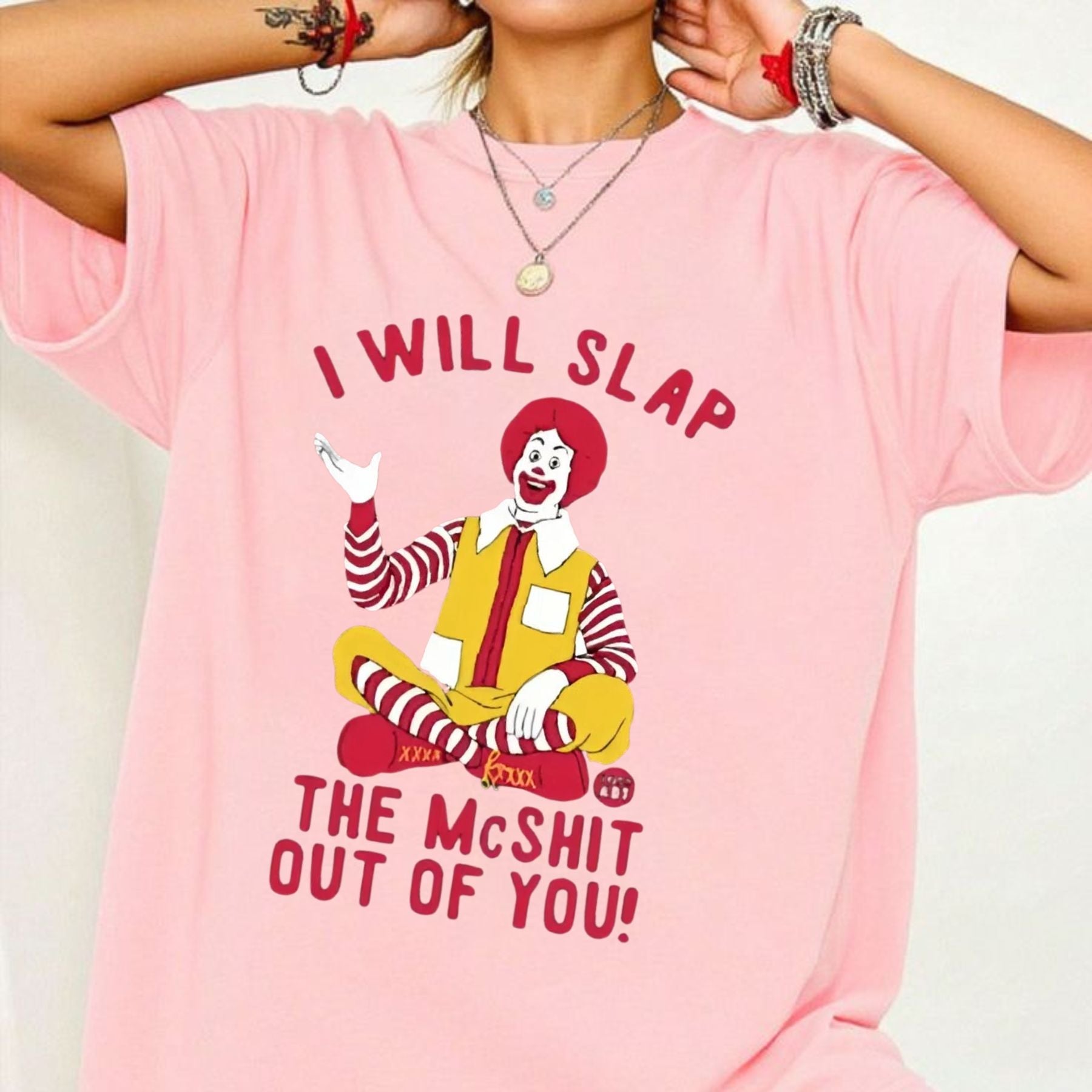Pasimax "I Will Slap The Mcsh*t" Statement Tee — detail close-up