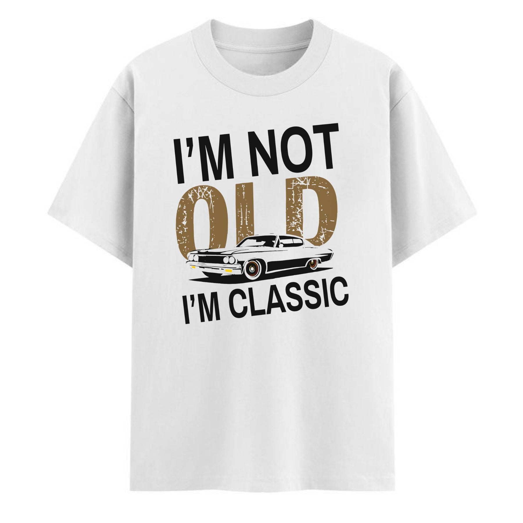 Pasimax "I’m Not Old I’m Classic" Vintage Car T-Shirt — detail close-up