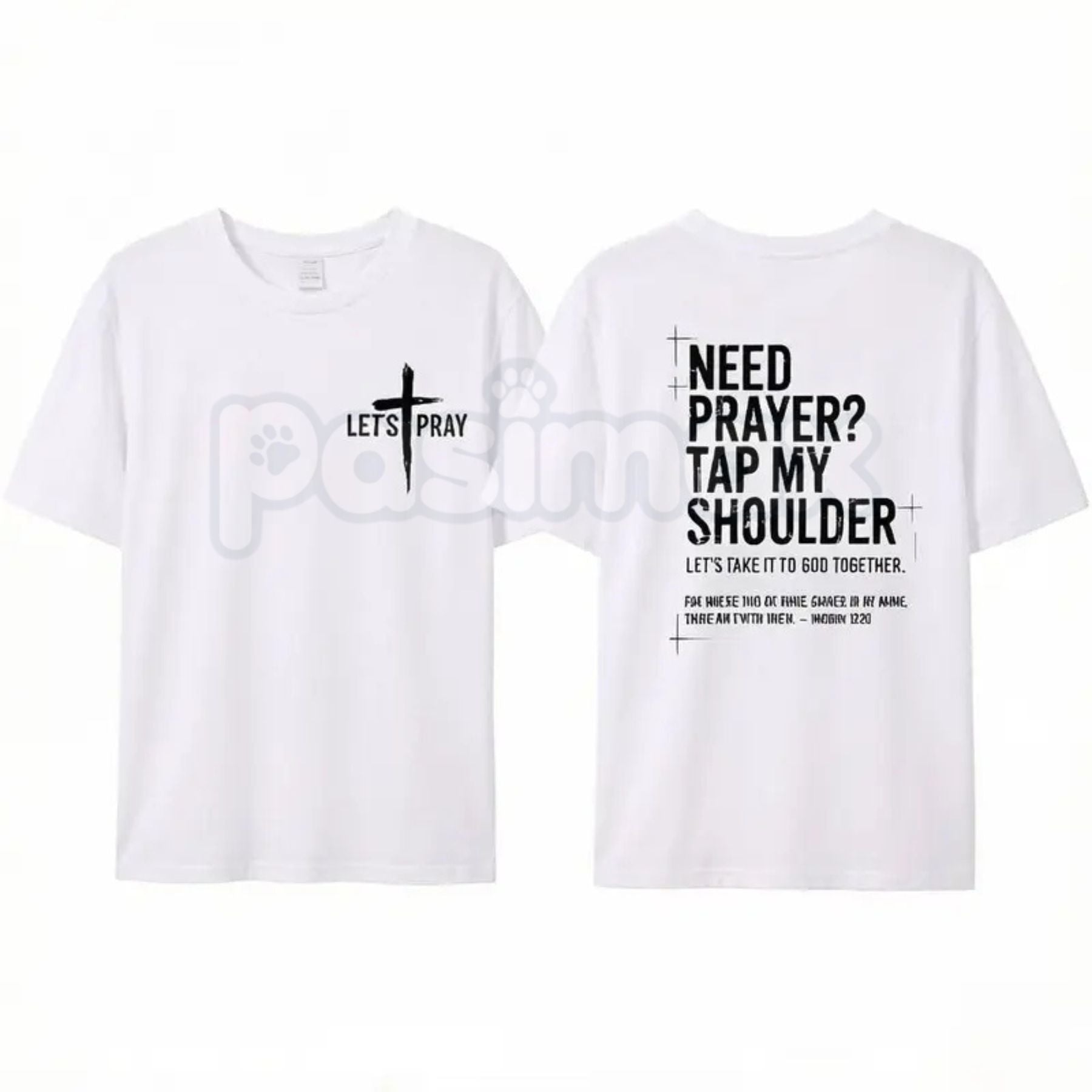Pasimax "Need Prayer? Tap My Shoulder" Christian T-Shirt - Faith-Based Prayer Warrior Graphic Tee, Premium 100% Cotton Minist