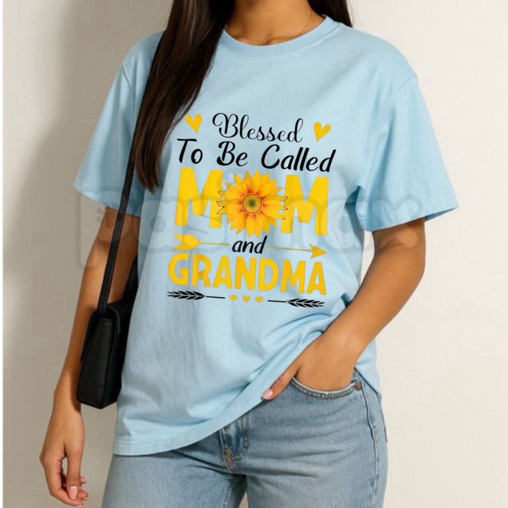 "Blessed To Be Called Mom And Grandma" T-Shirt – Cool Mother's Day Graphic Tee, Remastered Heavy Cotton Matriarch Top, Soft Lived-In Heavyweight Family Legacy Shirt, Made in USA