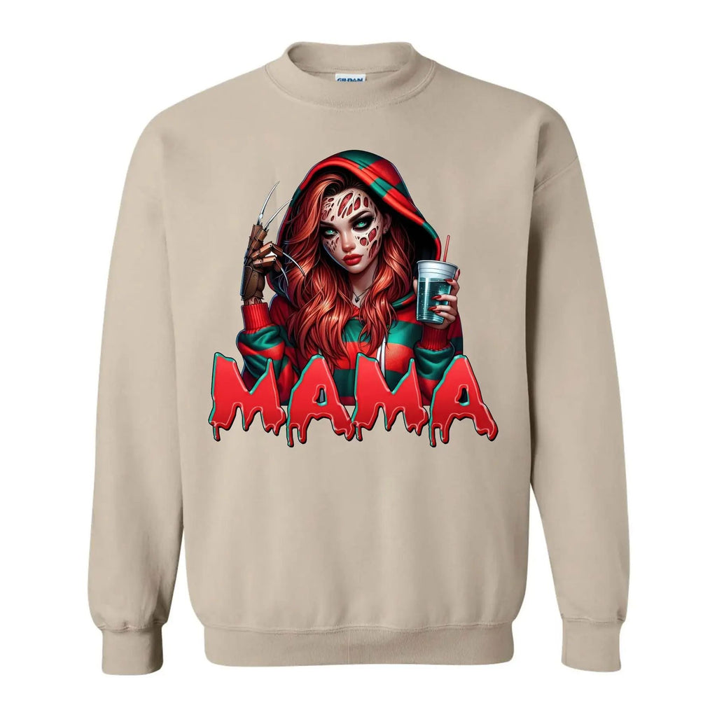 Pasimax Halloween Spooky Mama Sweatshirt – Cool & Funny Mom Gift — detail close-up