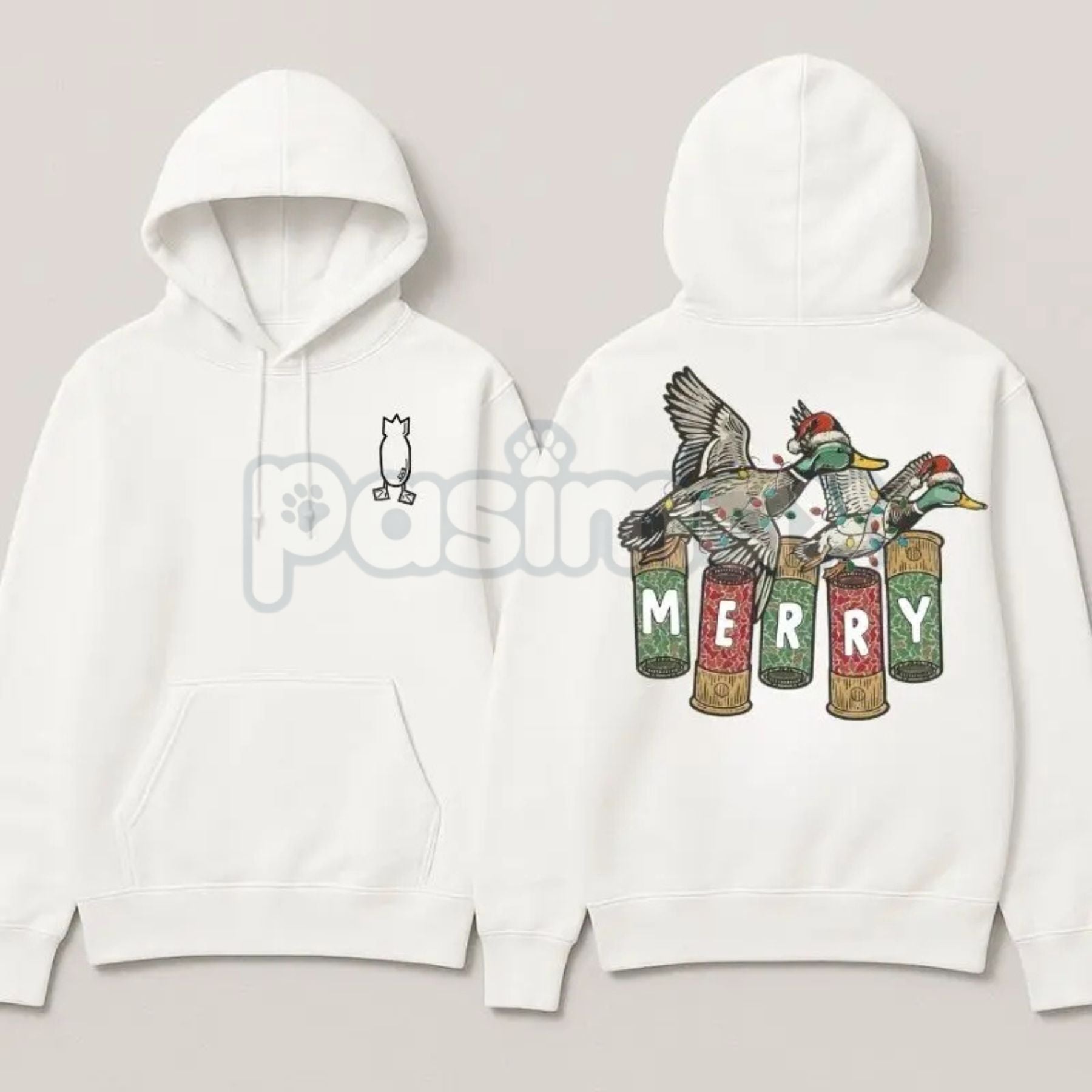 Pasimax Merry Duck Hoodie – Funny Christmas Duck Graphic Pullover, Festive Holiday Humor Apparel, Unisex — lifestyle context