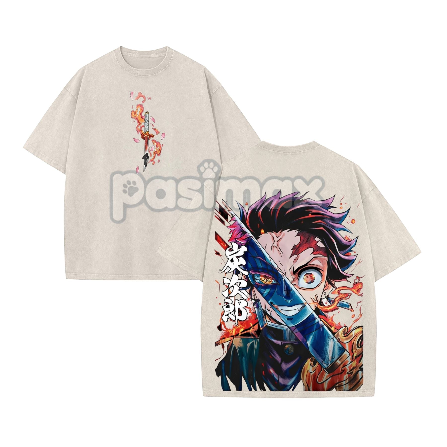 Pasimax Retro Limited Vintage Kamado Tanjiro T-Shirt — lifestyle context