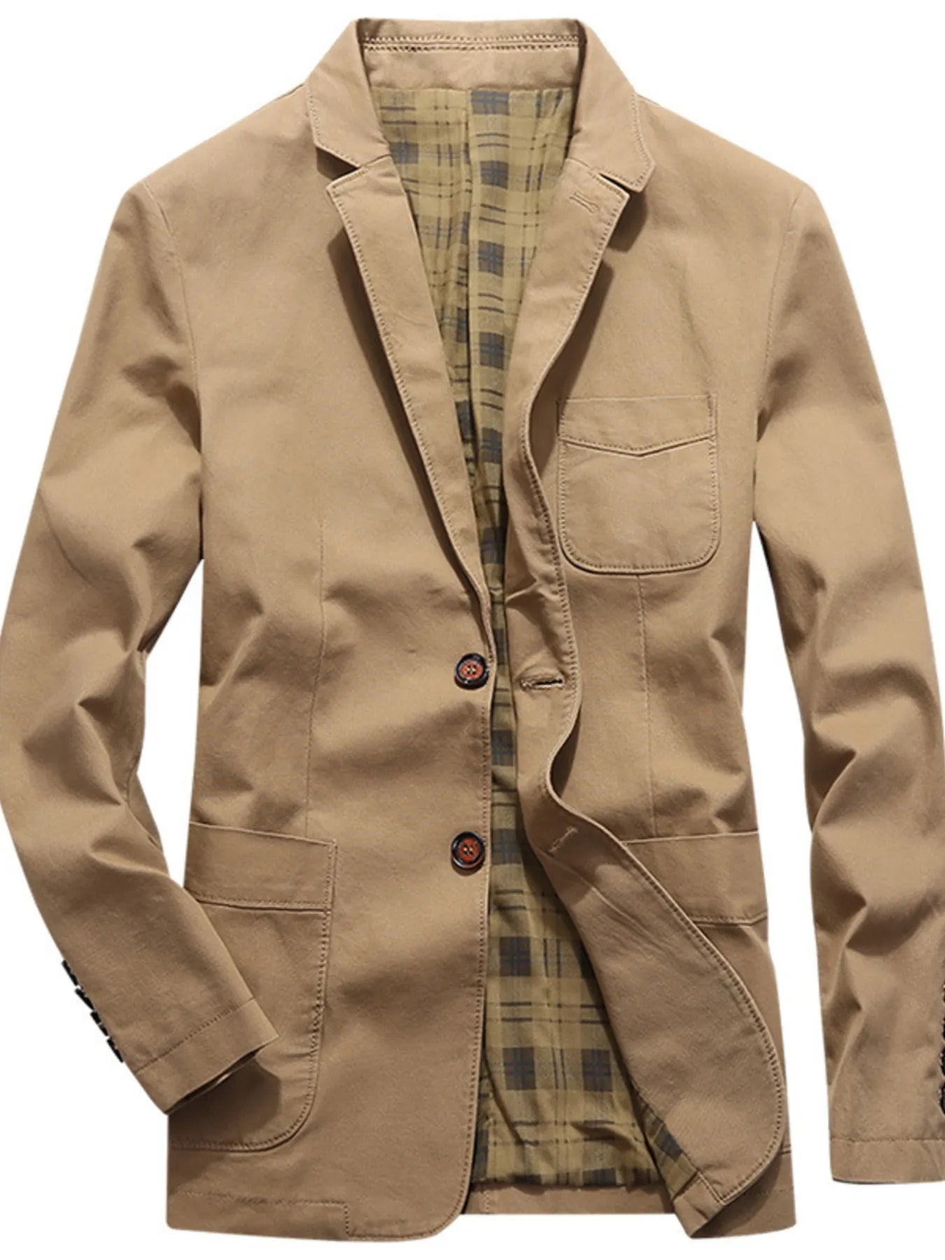 Men's Plus Size Button Up Long Sleeve Blazer