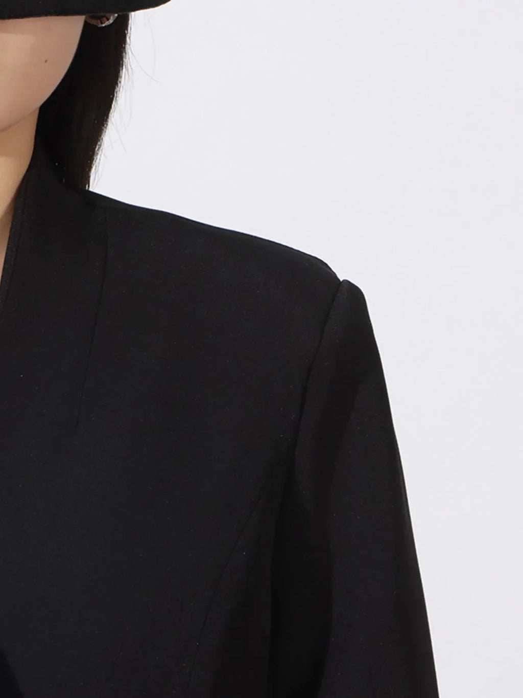 Flower Button Front Long Sleeve Blazer