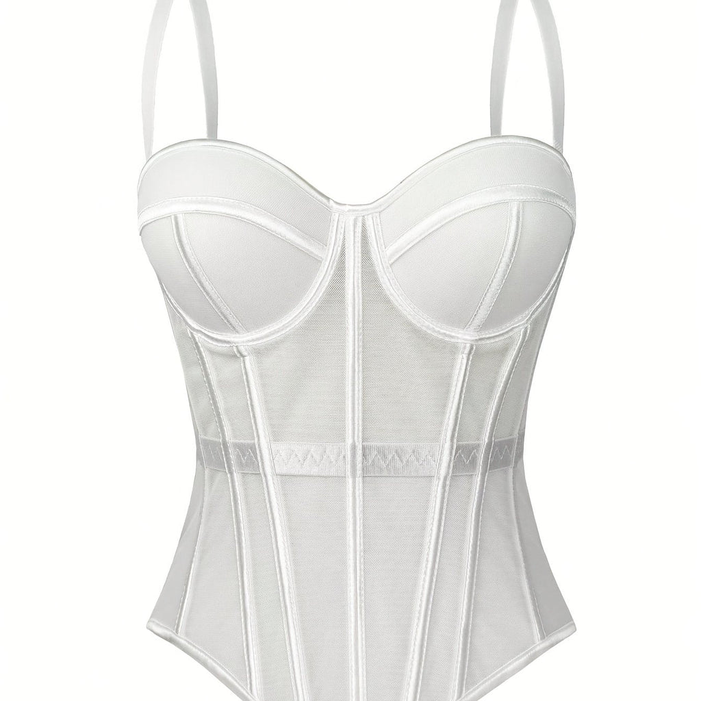 MyClosetAid Mesh See-Through Fishbone Corset — side view