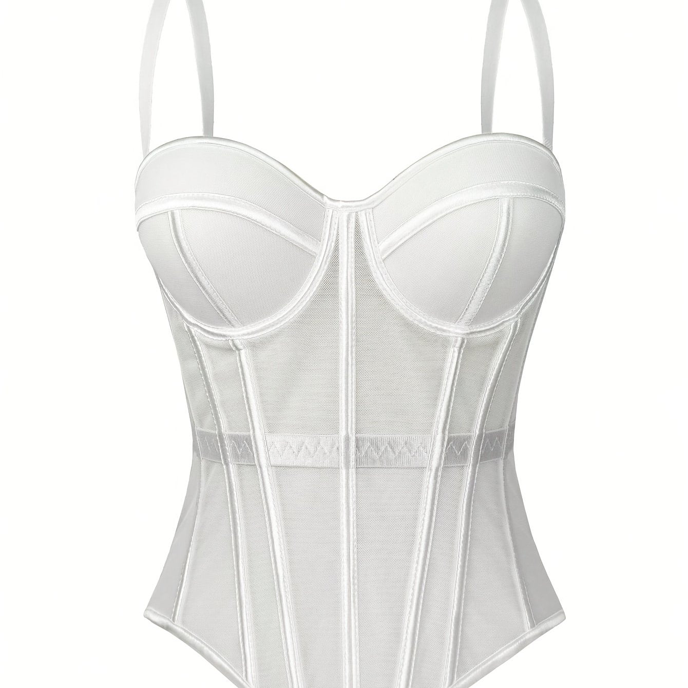 MyClosetAid Mesh See-Through Fishbone Corset — back view