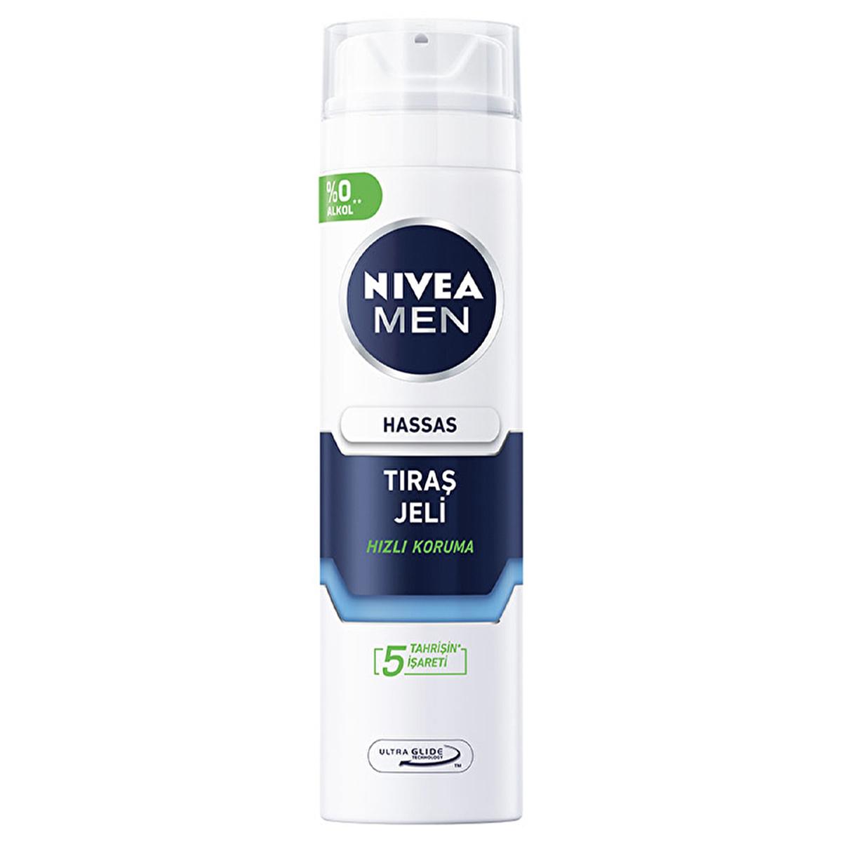 Nivea Men Sensitive Skin Shaving Gel - Alcohol Free Formula for Close, Irritation-Free Shave - Soothing Chamomile & Vitamin E - 6.76 fl oz