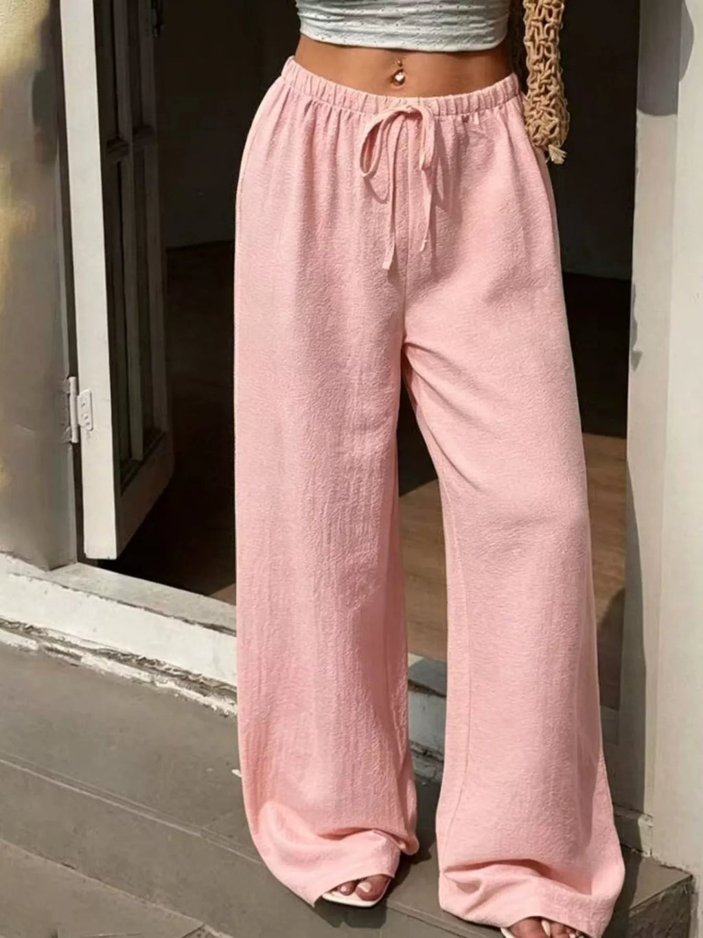 Plus Size High-Waisted Wide-Leg Pants